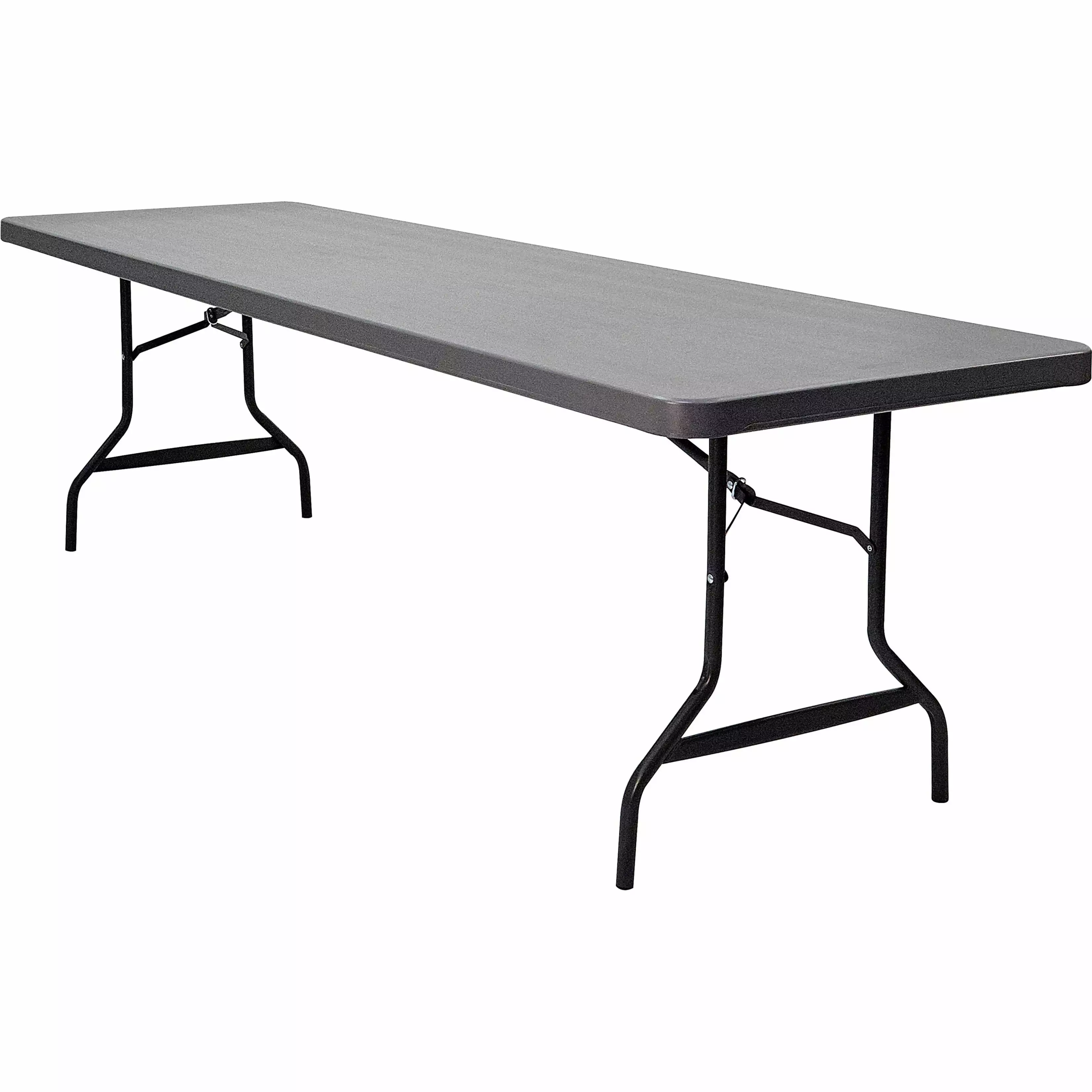 Iceberg Indestruc-Table Commercial Folding Table 8ft Long Charcoal Gray Heavy Duty