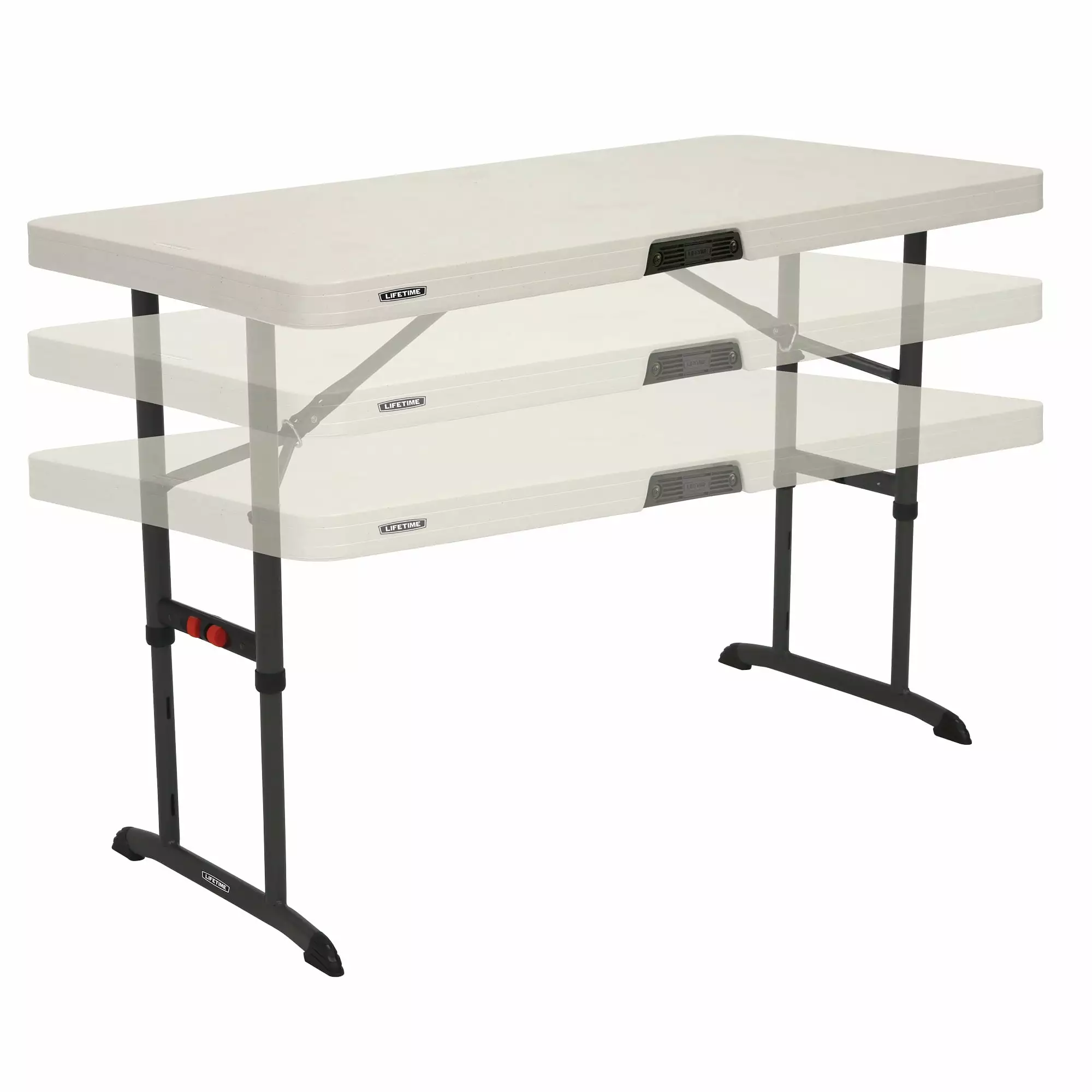 Lifetime 4 Foot Rectangle Folding Table Indoor Outdoor Commercial Grade Almond