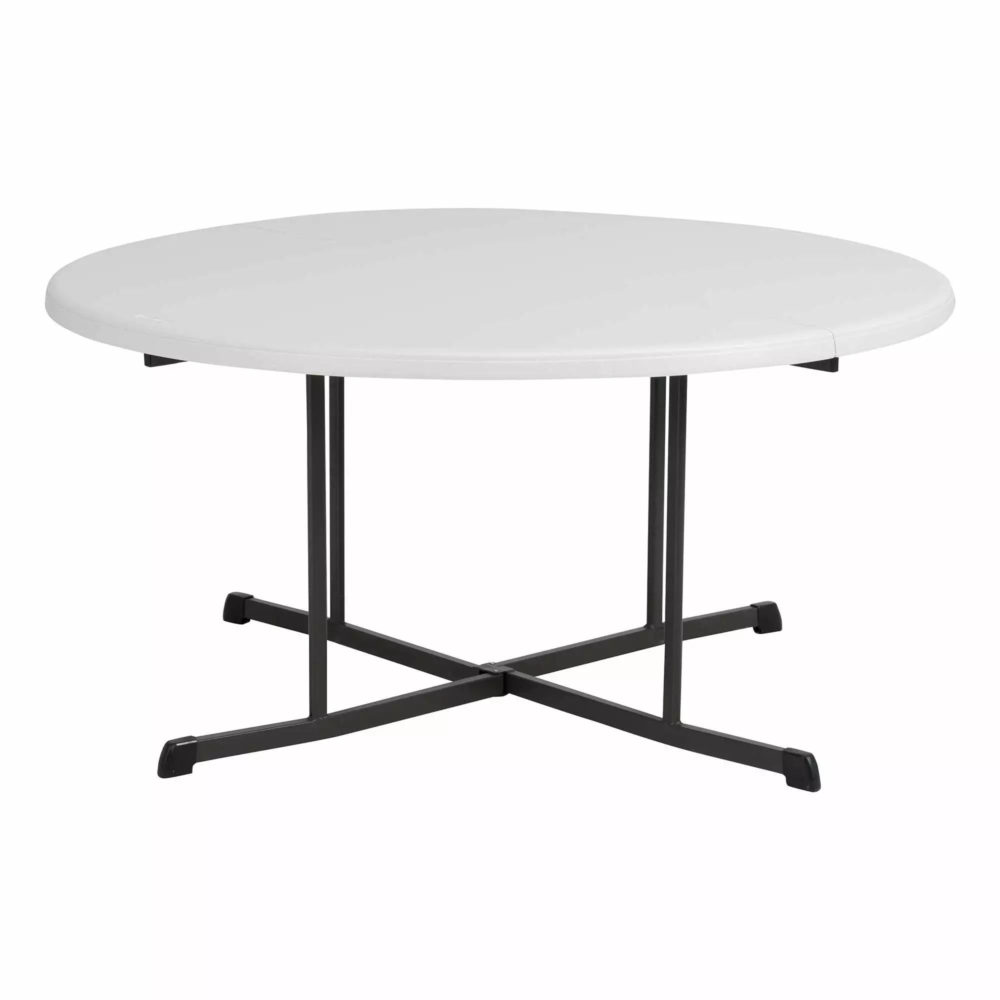 Lifetime 60 Inch Round Folding Table - Indoor Outdoor Commercial Grade Almond