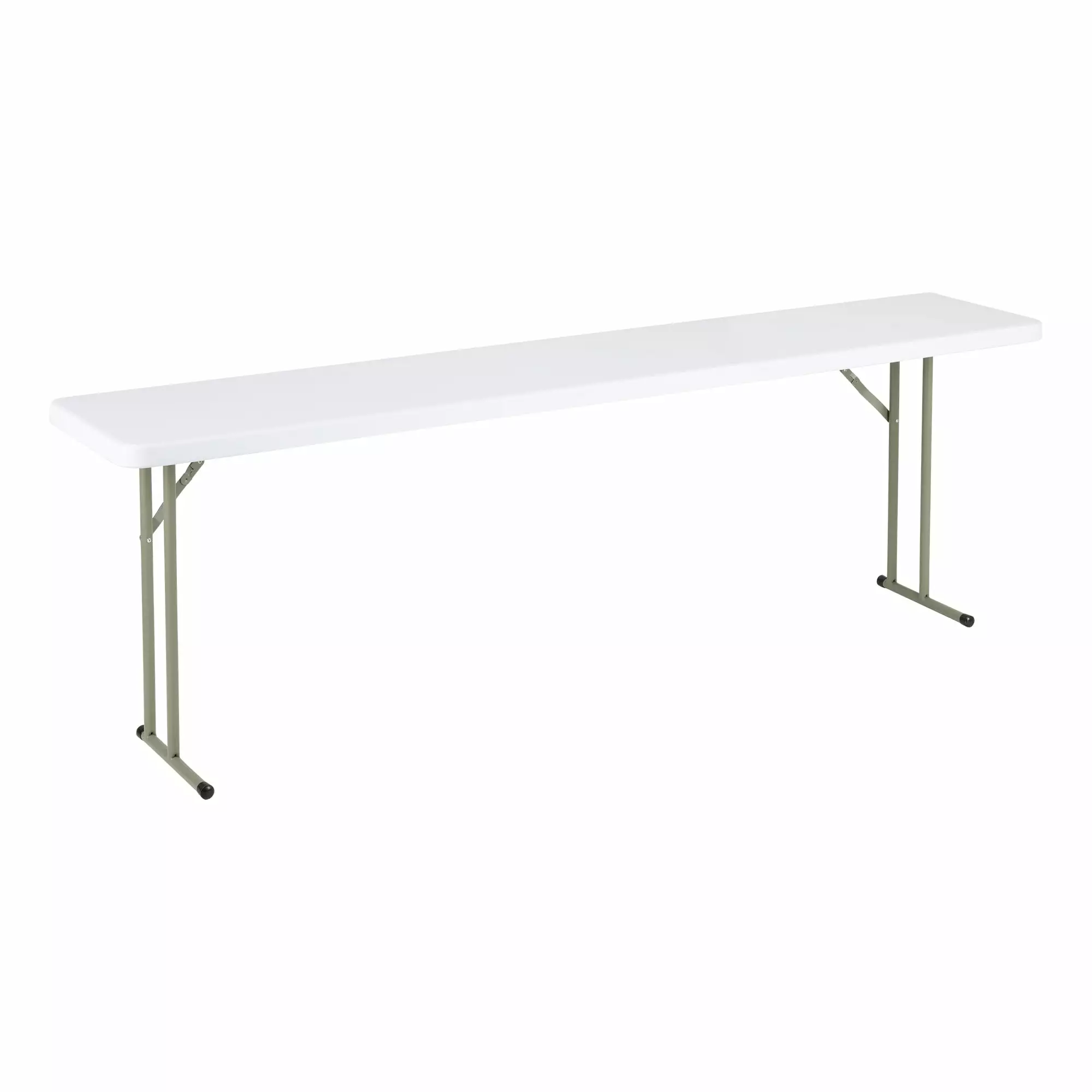 Norwood Commercial Furniture 8 ft Multipurpose Indoor Outdoor Heavy Duty Portable Blow Molded Plastic Folding Table White