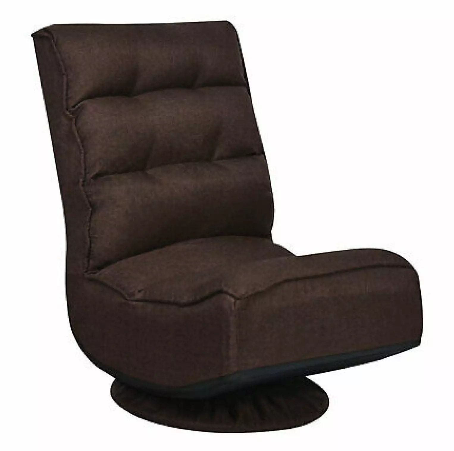 ZJINJIN 360 Degree Swivel Floor Gaming Chair 6-Position Folding Lazy Sofa Dark Brown Space Saving Design