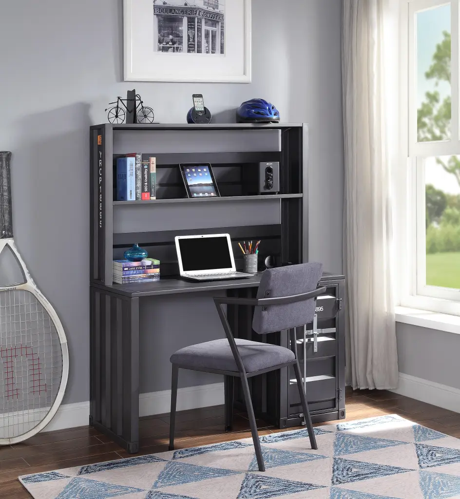 Cargo Gunmetal Desk Hutch Home Office Furniture