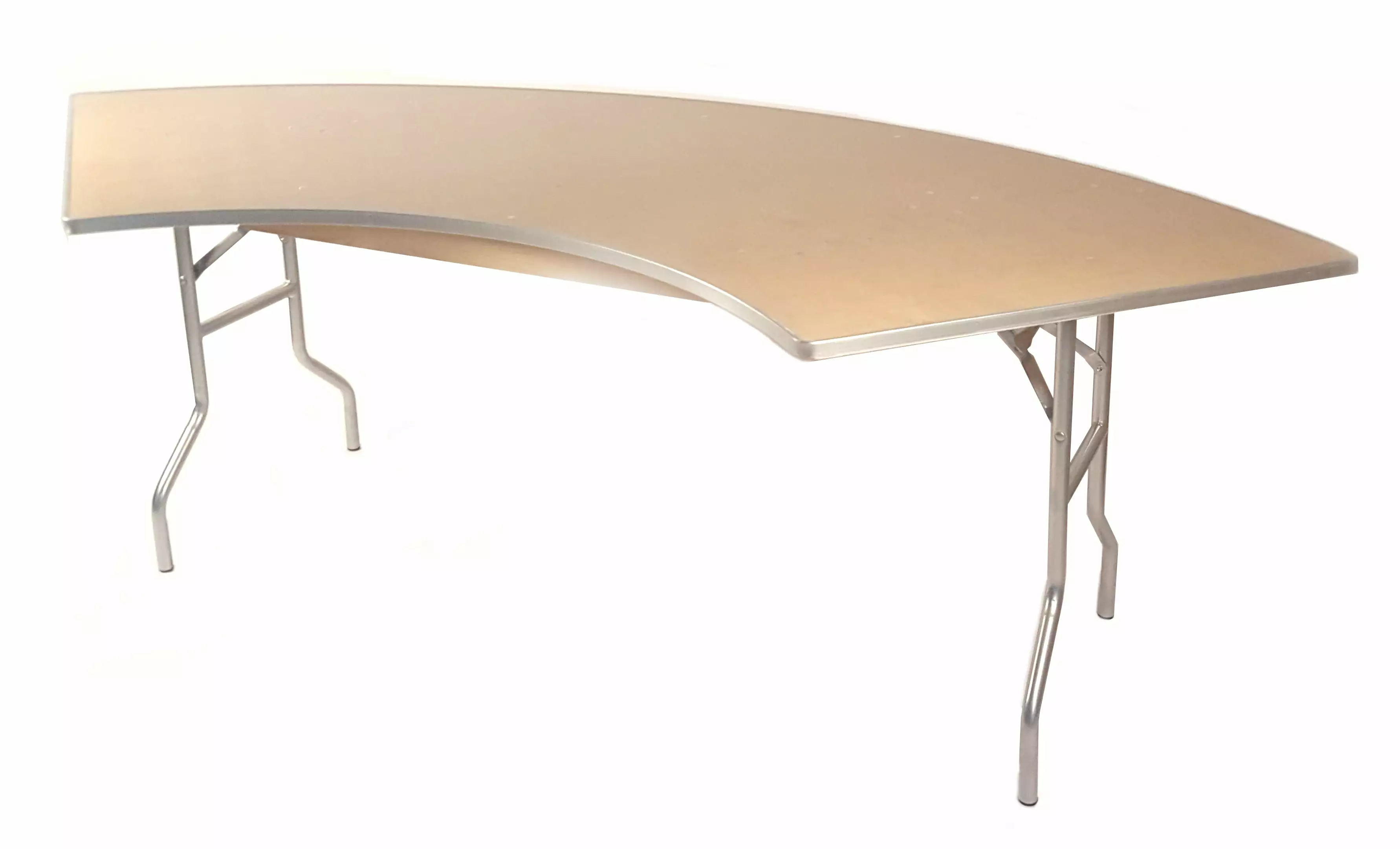5 Foot WFT Series Russian Birch Wood Serpentine Table Metal Edge