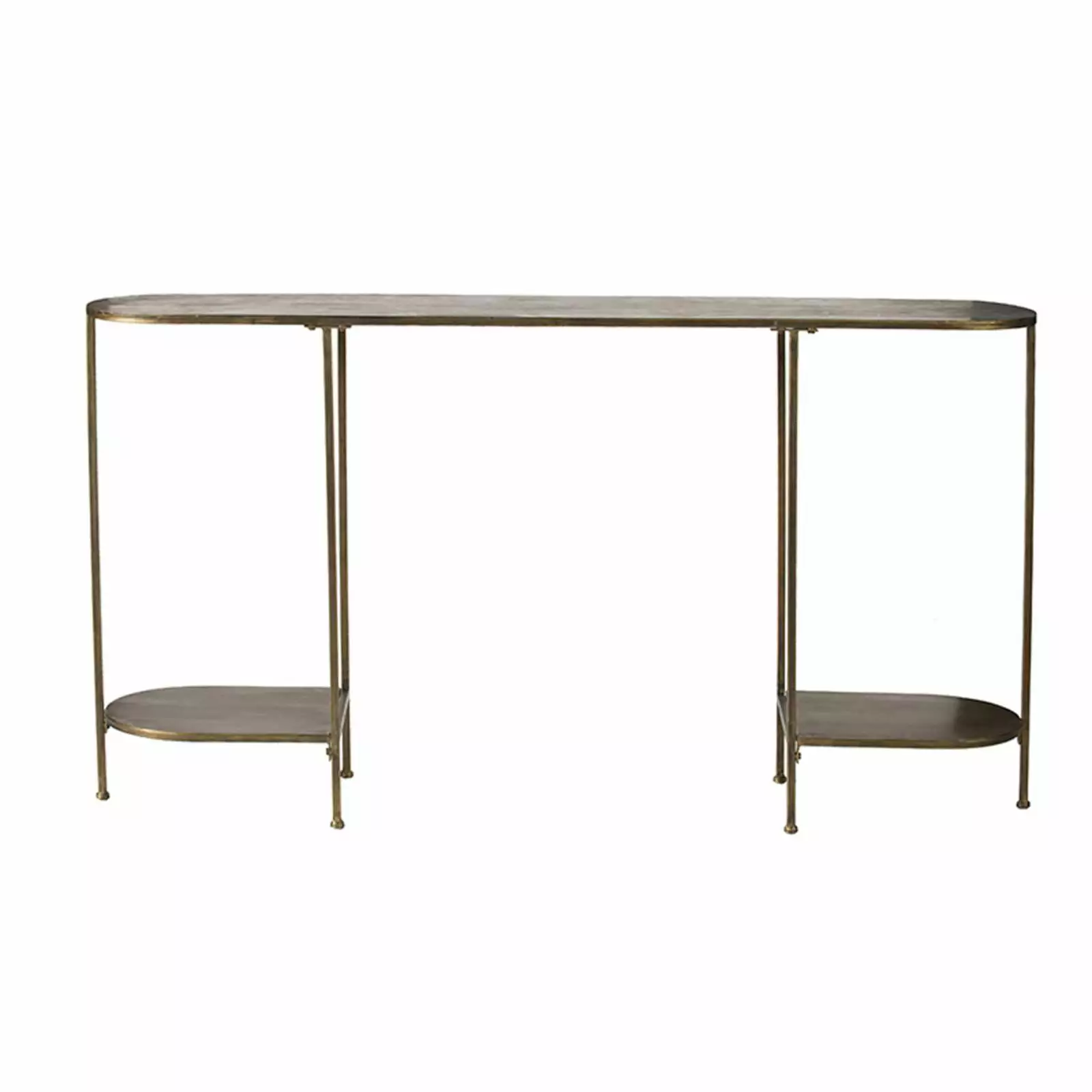 &B Home Oval Console Table Under Tier Shelf Ends Entryway or Living Room Console
