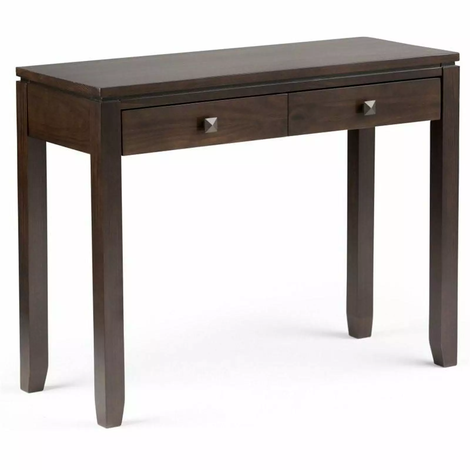 Allora Solid Wood Console Table 2 Drawers Mahogany Brown Entryway Console