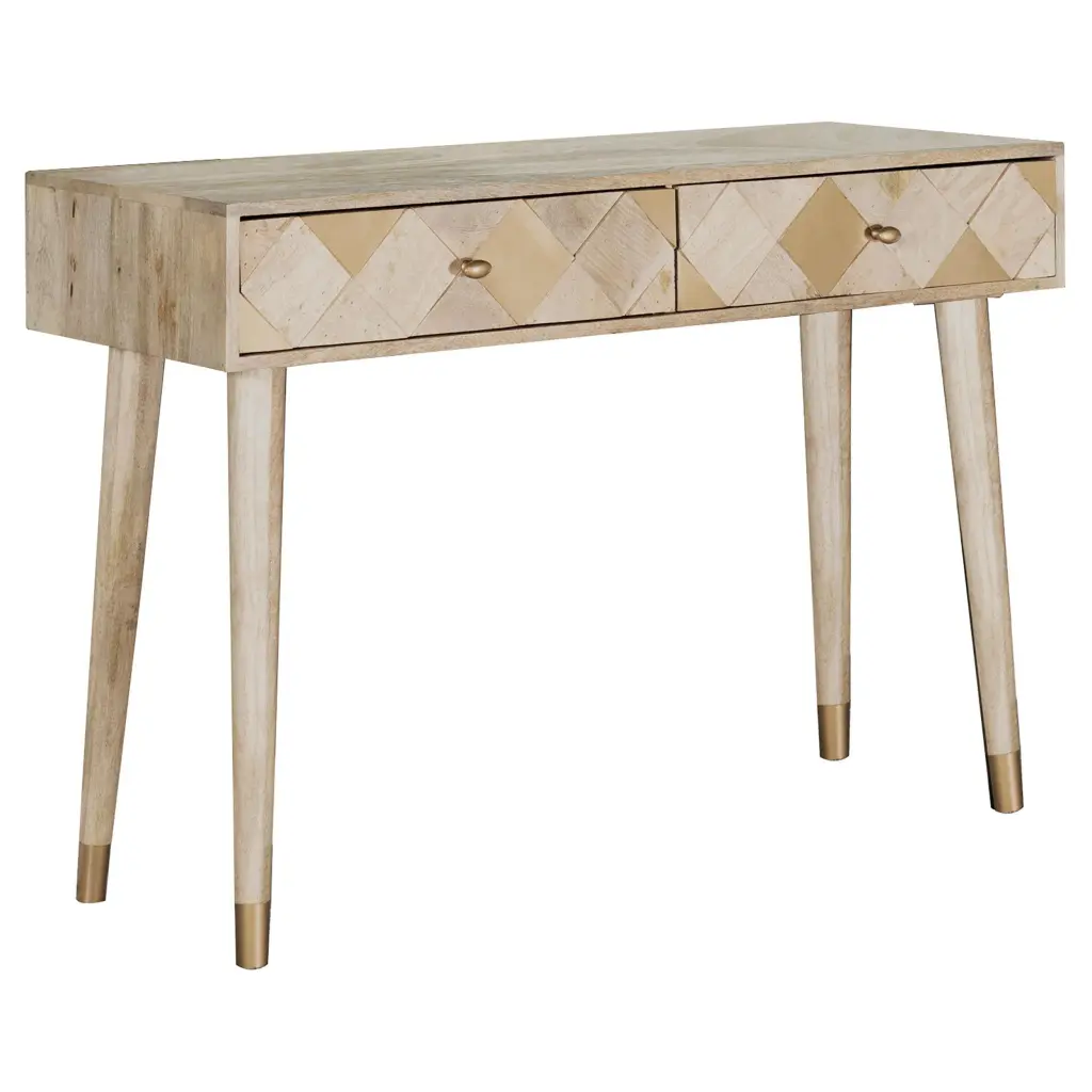 Alyssum Rectangular Storage Console Table Natural Finish