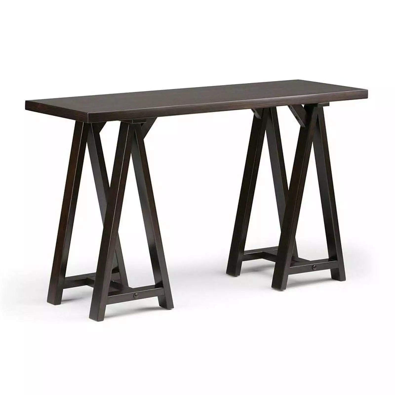 Atlin Designs Dark Chestnut Brown Console Table Living Room Entryway Console