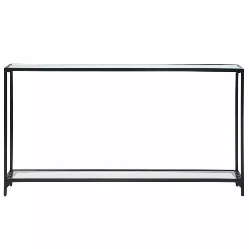 Bailey Street Home 30 Inch Tall 56 Inch Wide Satin Black Console Table - Modern Entryway Decor Console