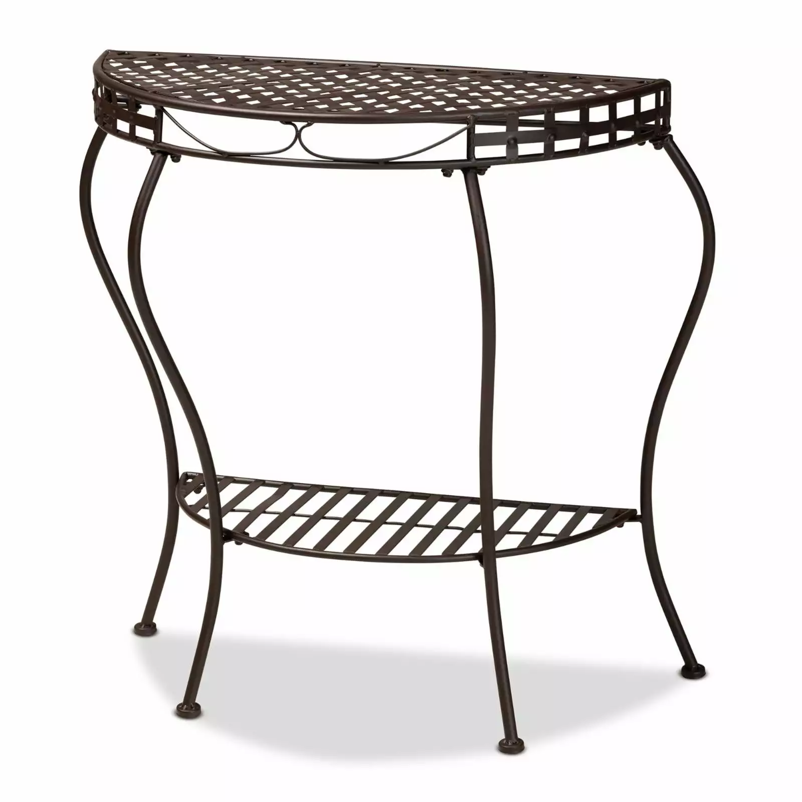 Baxton Studio Laraine Brown Metal Outdoor Console Table Console