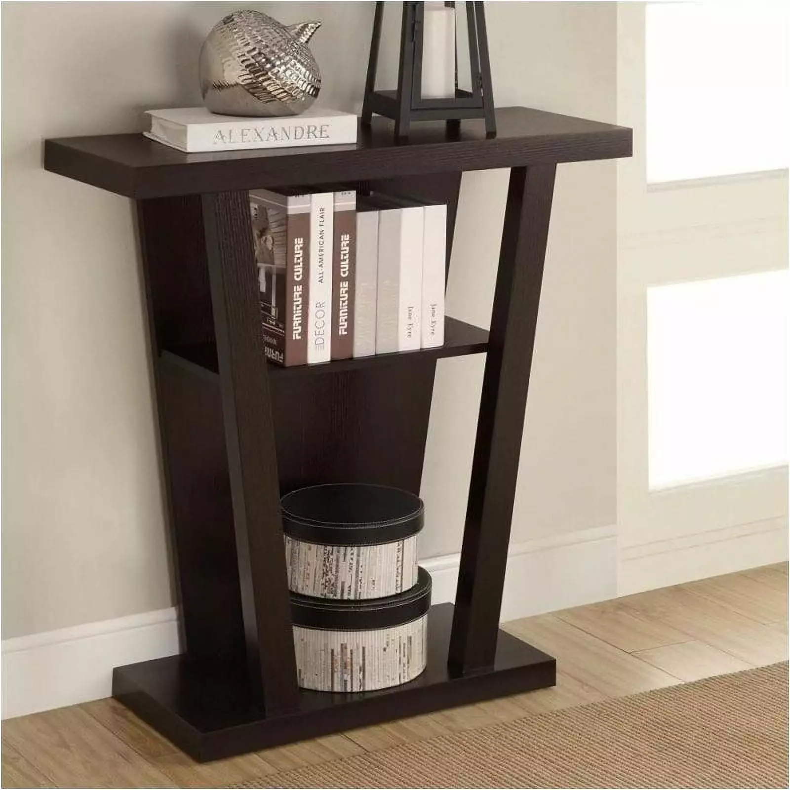 Bowery Hill Cappuccino Console Table Living Room Entryway Console
