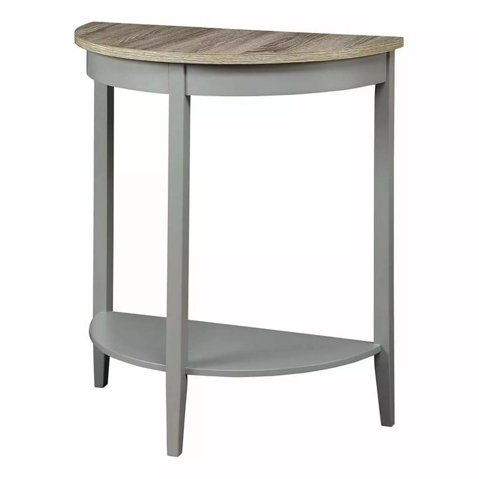 Bowery Hill Contemporary Stone Console Table Gray Oak and Gray Living Room Console