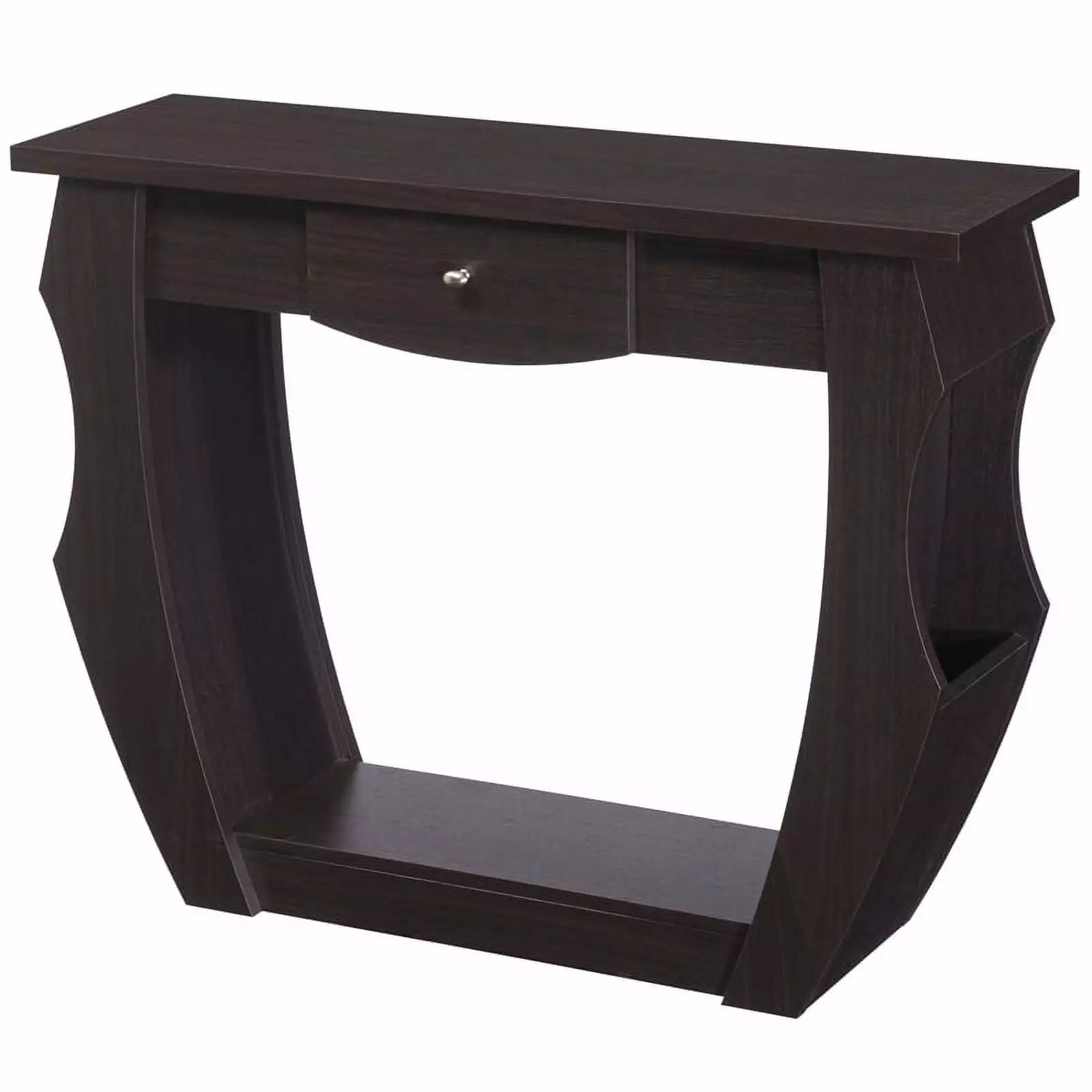Bowery Hill Modern Wood 1-Drawer Console Table Walnut Contemporary Living Room Furniture Console