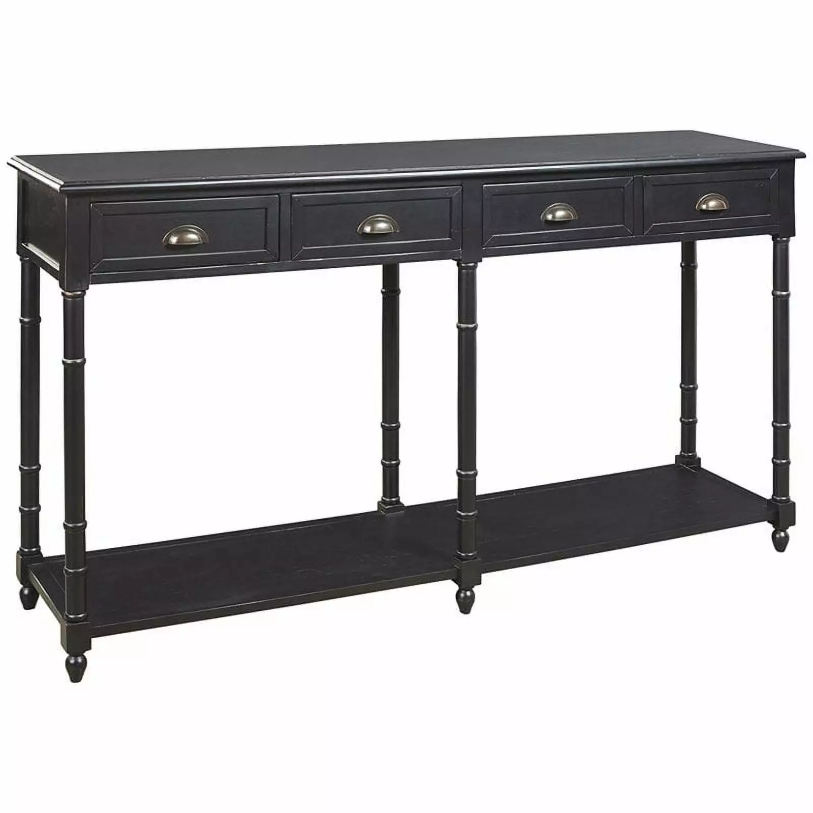 Bowery Hill Vintage Console Table Black Modern and Classic Living Rooms Console