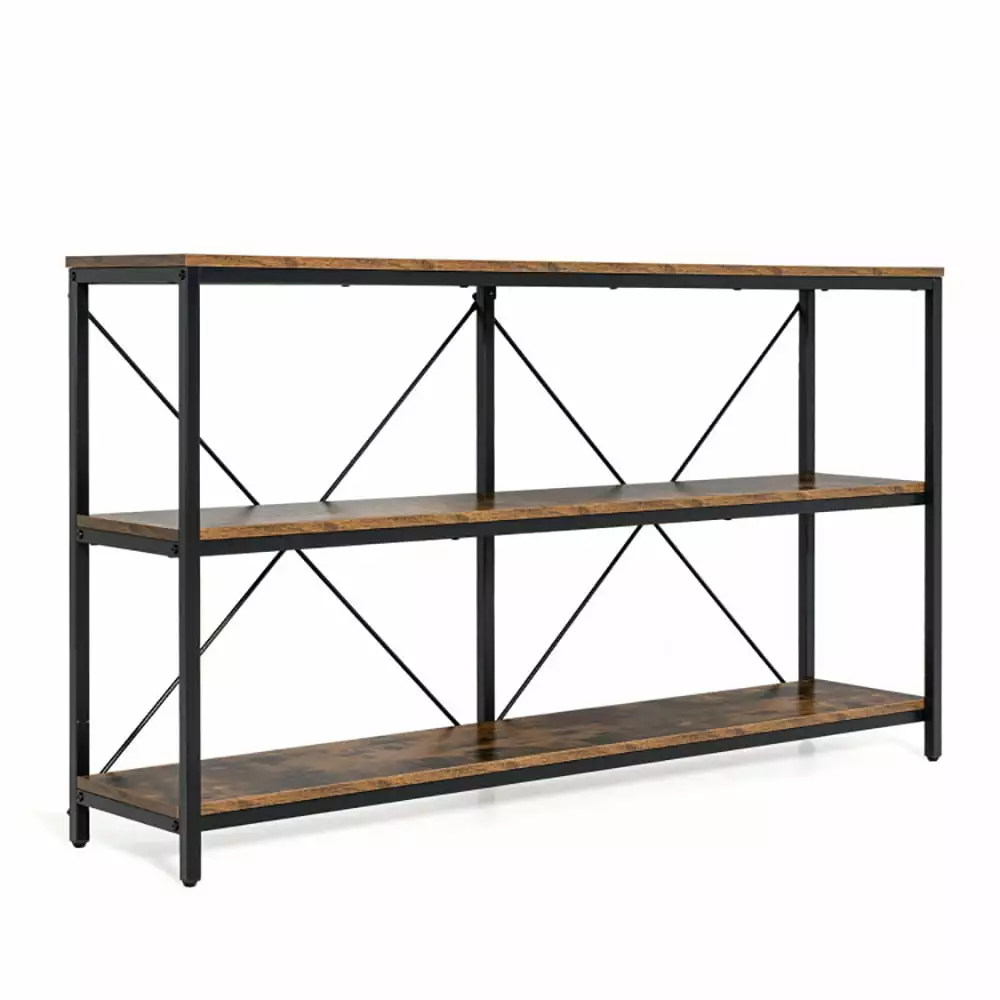 Canddidliike 3-Tier Rustic Brown Narrow Console Table Foyer and Entry Spaces Console