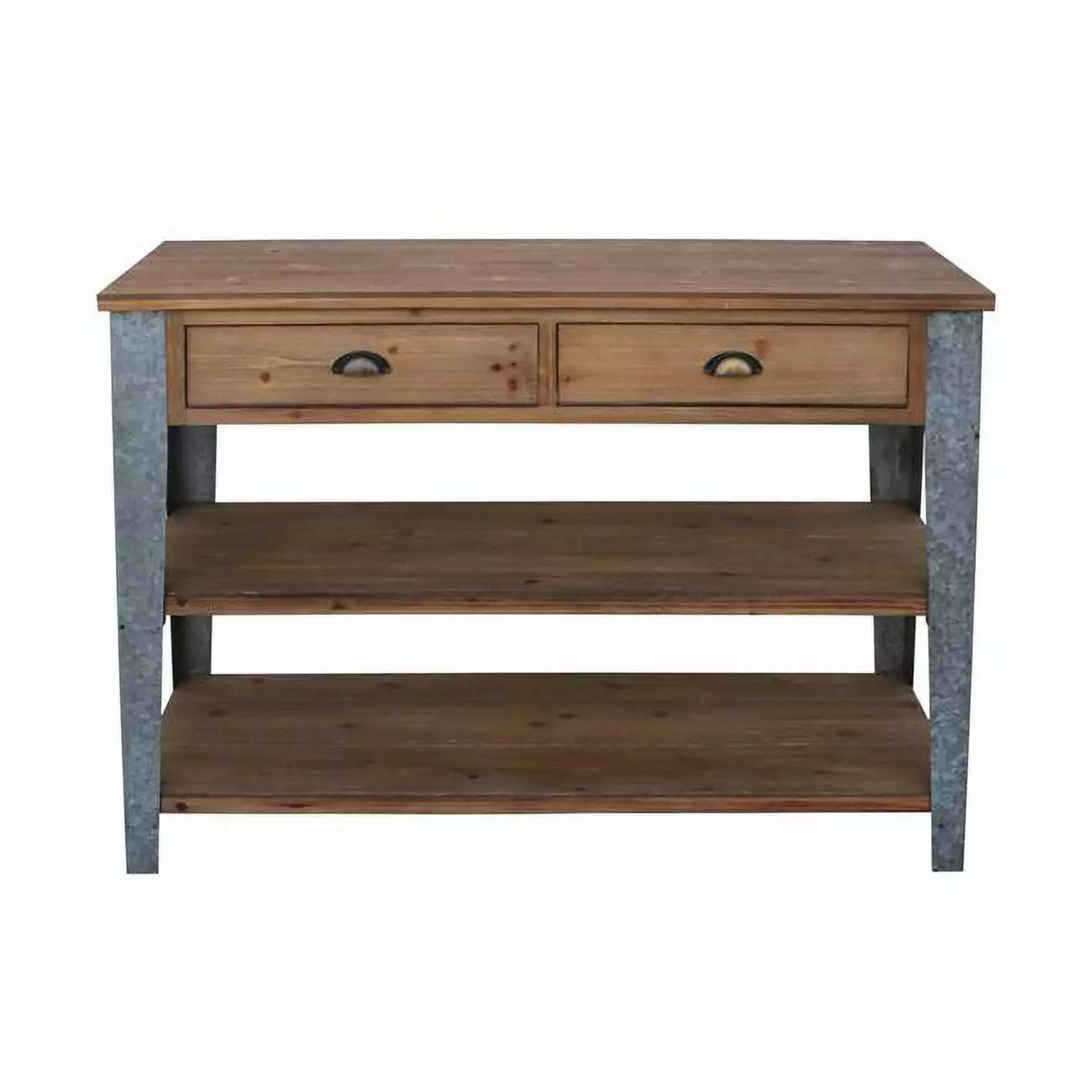 Cheungs Wooden Console Table Galvanized Legs - Rustic Entryway Table Console