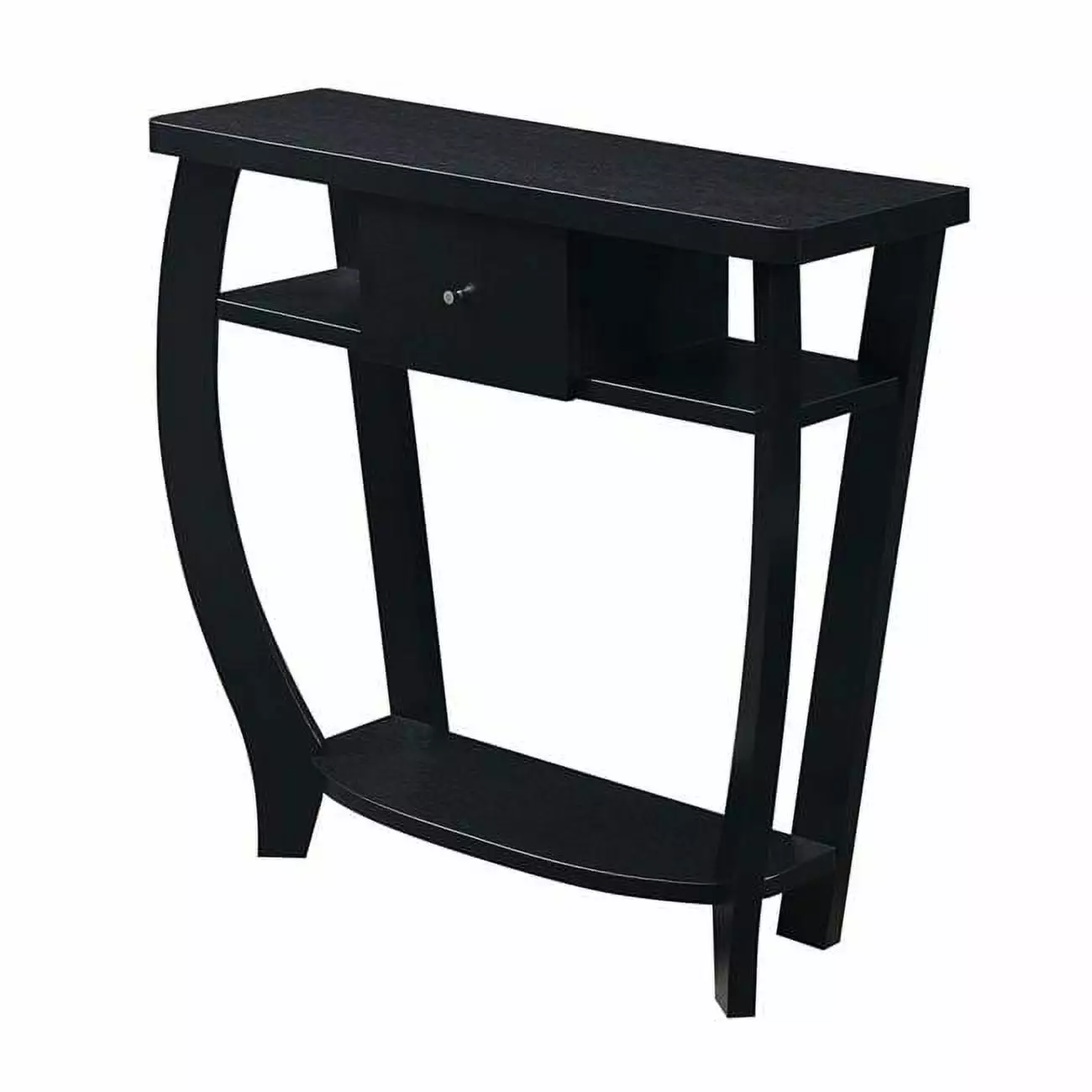 Newport Dorchester Console Table Black 36 x 11.5 x 33.75 Inch Entryway Table Console Convenience Concepts
