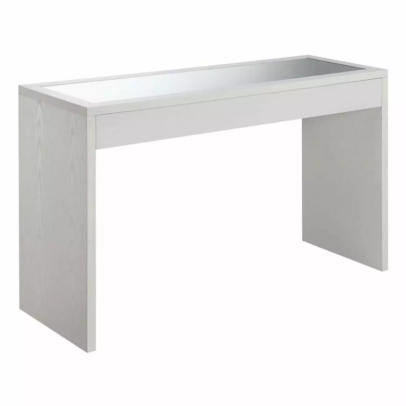 Northfield Mirrored Console Table White 48 x 15.5 x 28 Inches Console Convenience Concepts