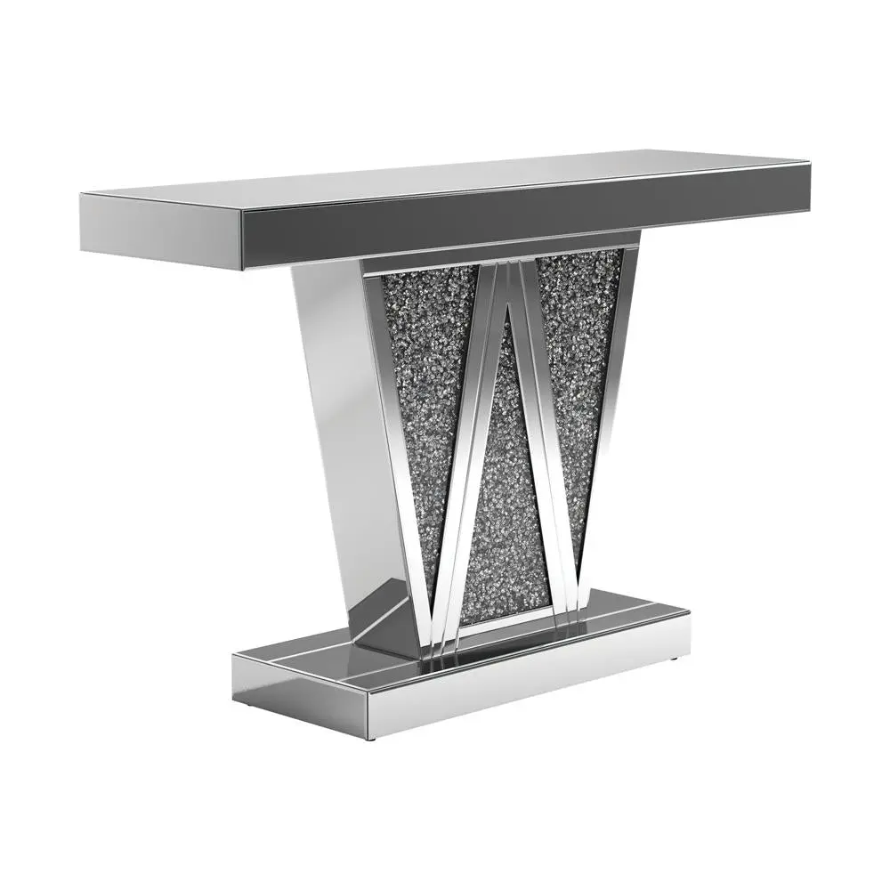 Crocus Rectangular Console Table Silver Narrow Entry Table