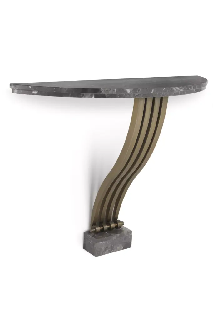 Eichholtz Renaissance Brass Marble Console Table Elegant Entryway Furniture