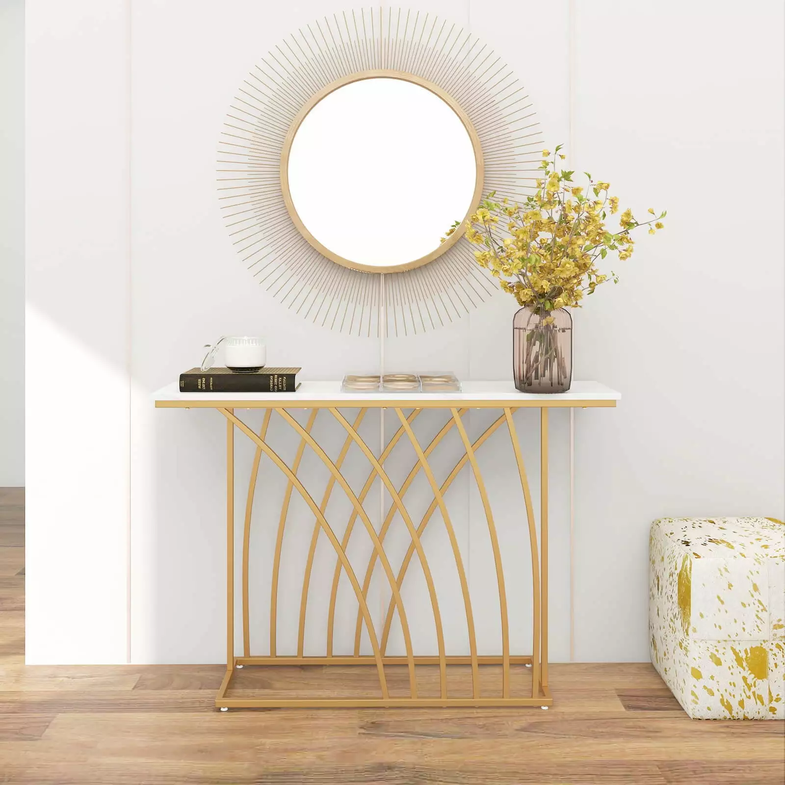 Exdeerjoy 48 Console Table Modern Accent Entryway Table Long Behind Couch Table Console
