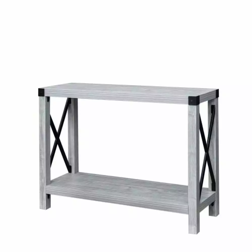 FRAPOW 2 Tier Industrial Console Table Entryway Sofa Table Behind Couch Living Room Hallway Foyer Console