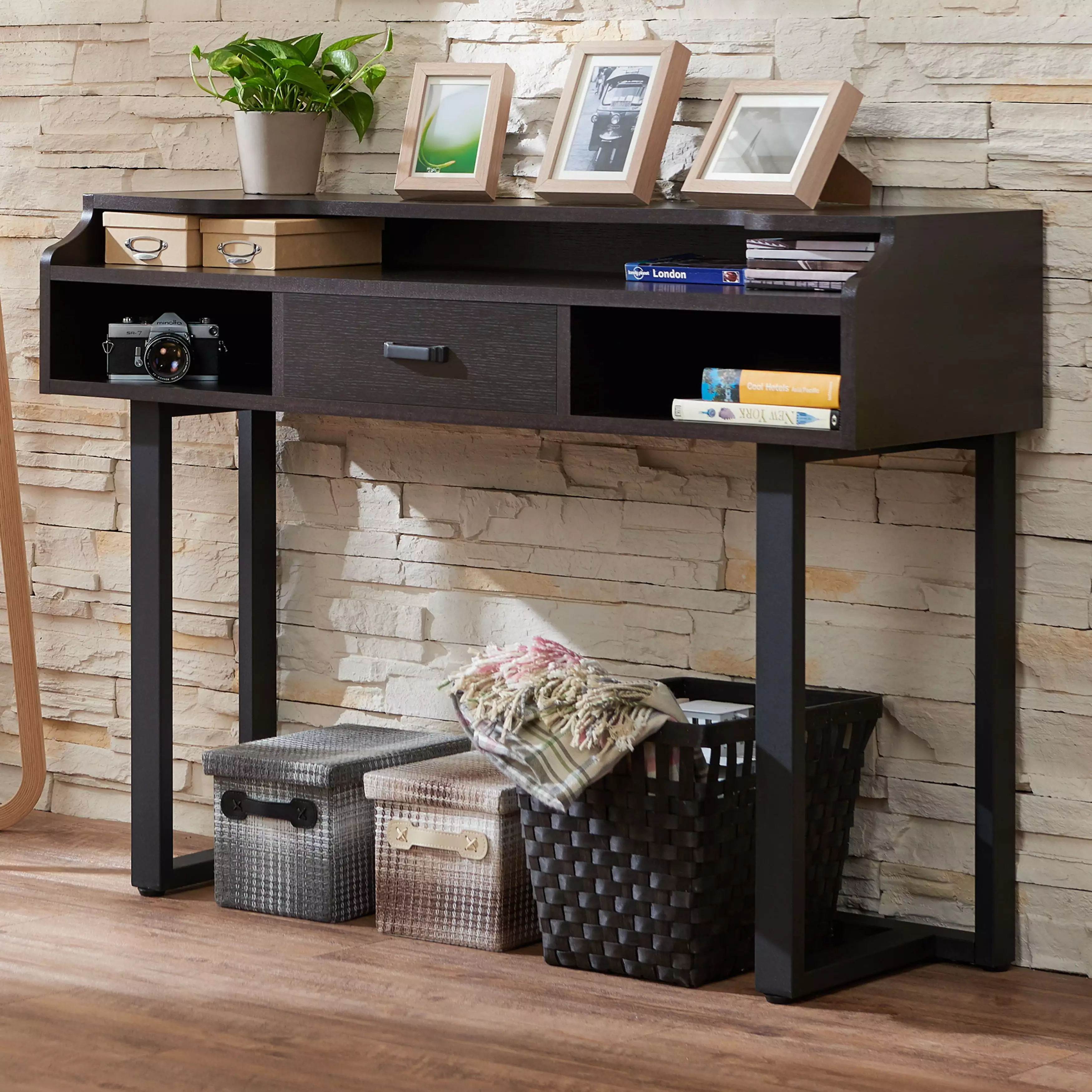 Furniture America Tylene Modern Espresso 47-inch 3-Shelf Console Table Console