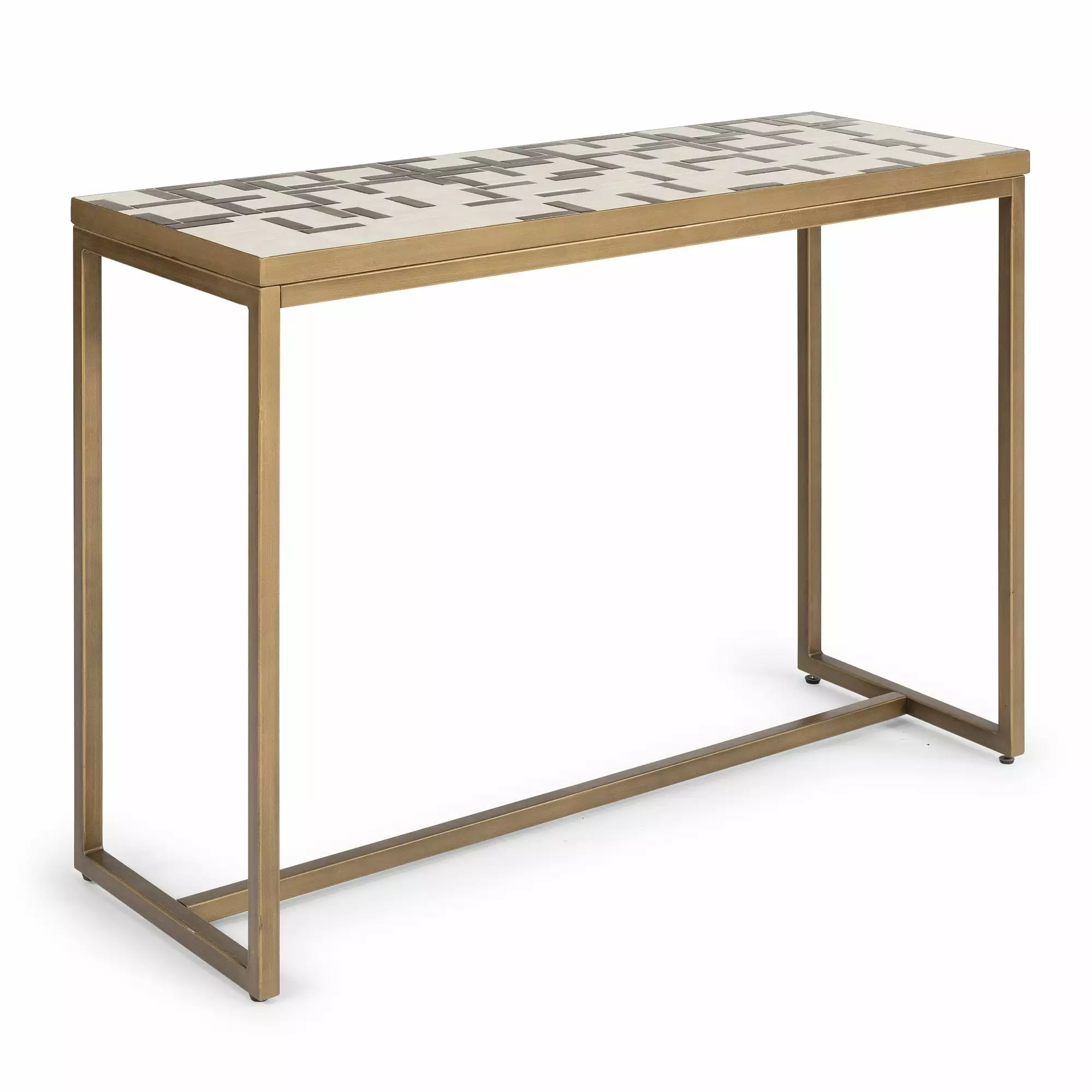Homestyles Geometric Stainless Steel Console Table Contemporary Living Room Furniture Console