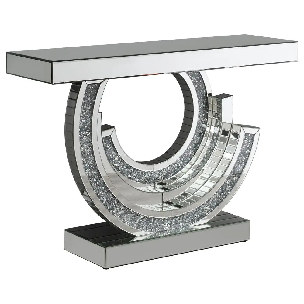 Imogen Multi-Dimensional Console Table Silver Geometric Entryway Table