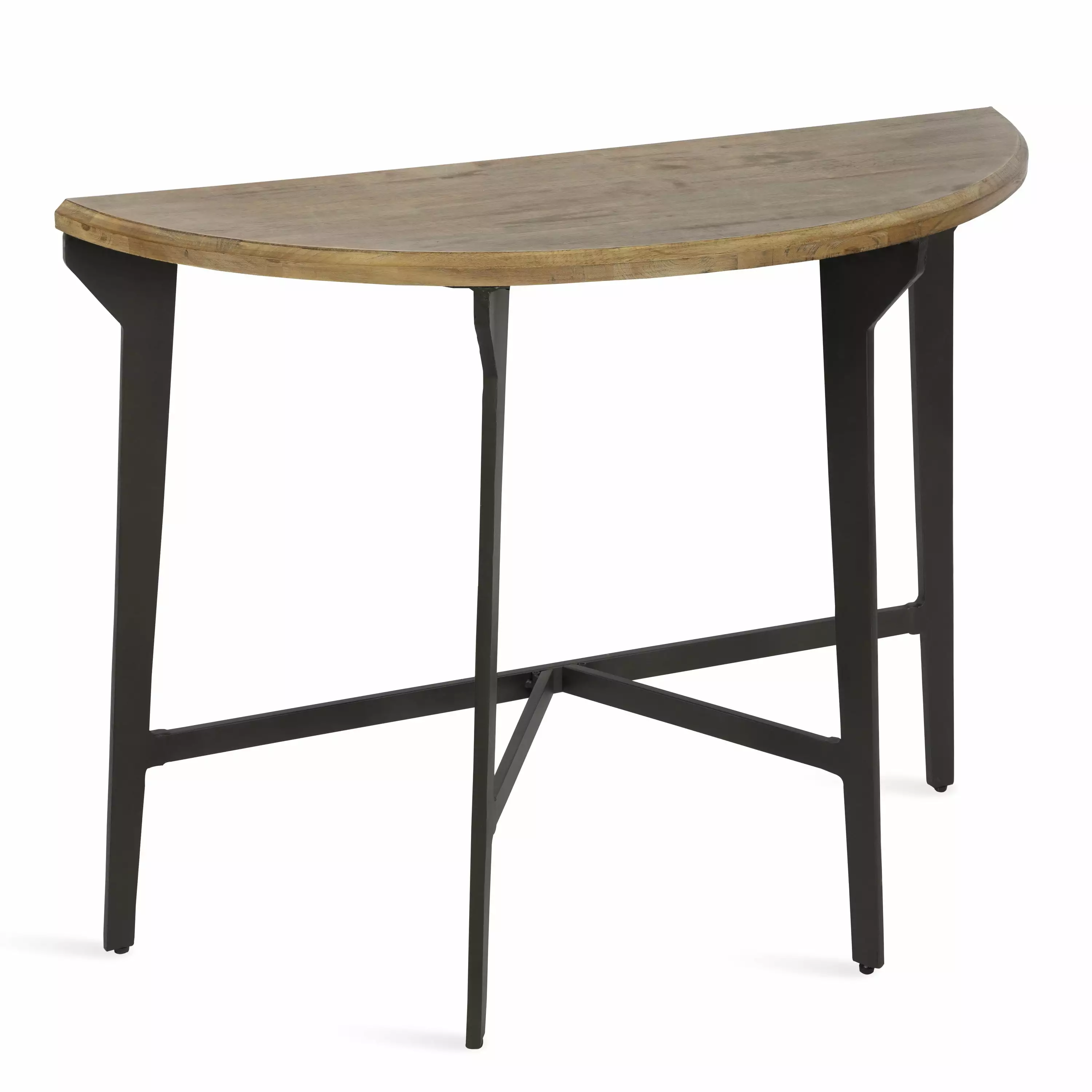 Kate and Laurel Langdon Wood Console Table - Rustic Brown and Black Shabby-Chic Design Console