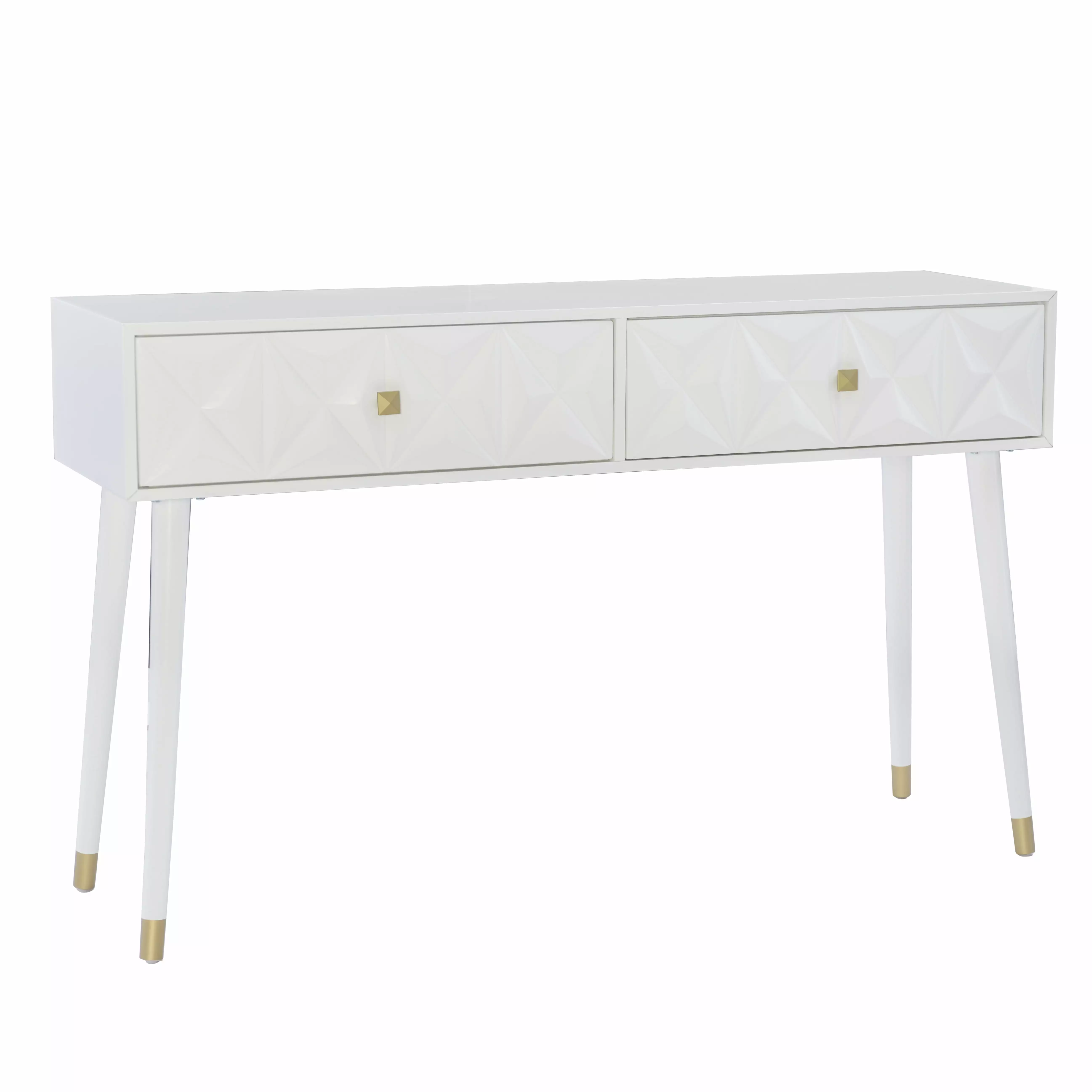 Linon Gemma White 2-Drawer Console Table Entryway or Living Room Console