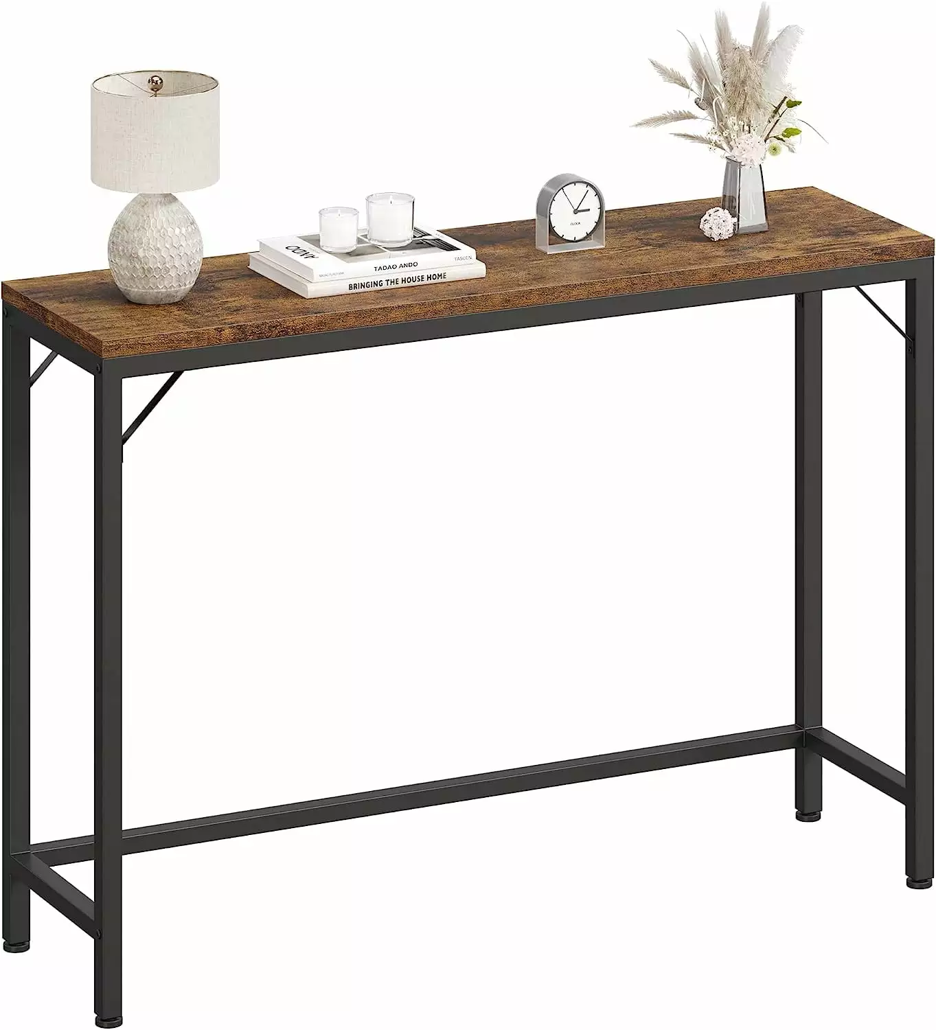 Industrial Narrow Console Table 39.4 Inch Sofa Table Living Room and Hallway Console Lumiparty