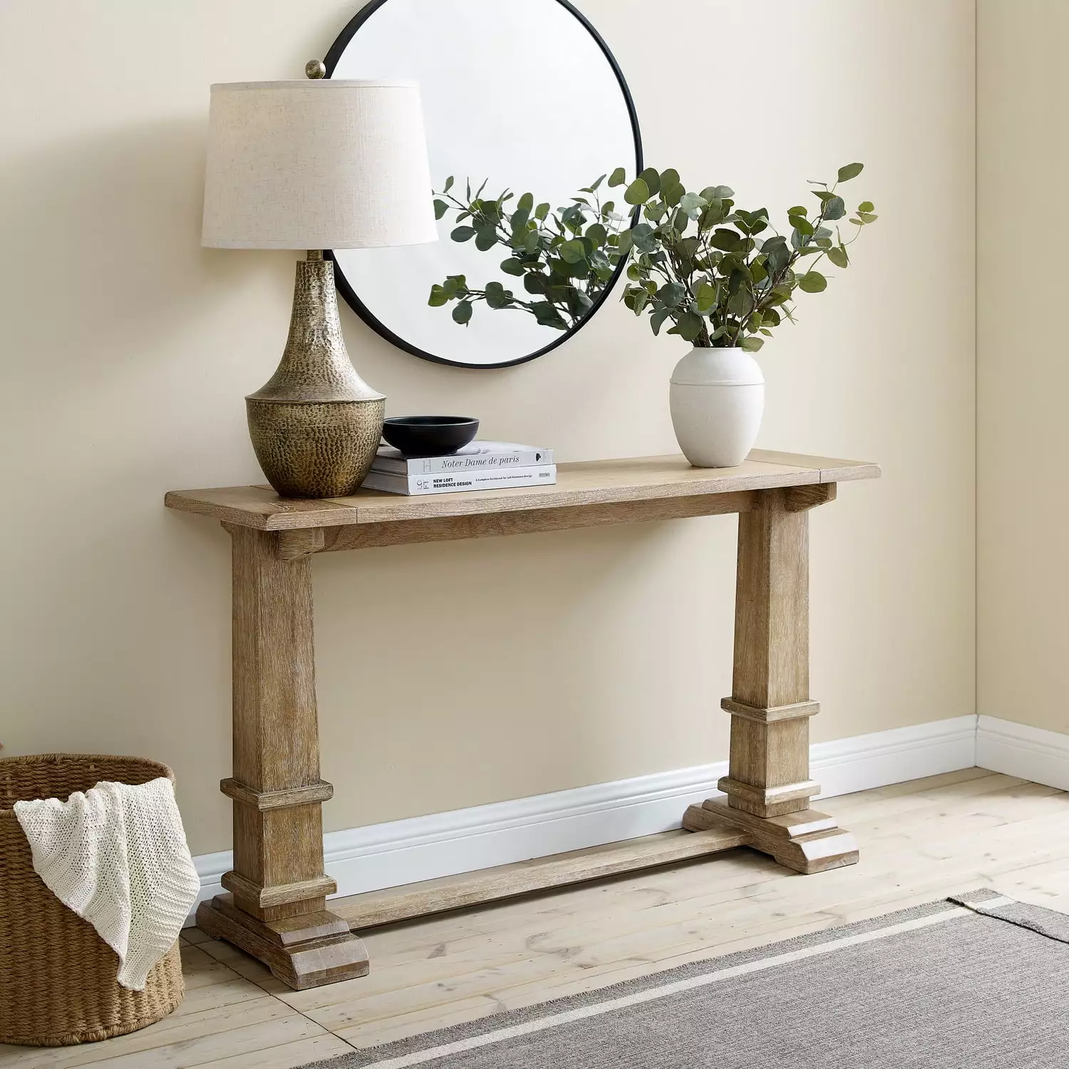 Maykoosh Coastal Cottage Console Table Rustic Brown - Charming Entryway Furniture Console