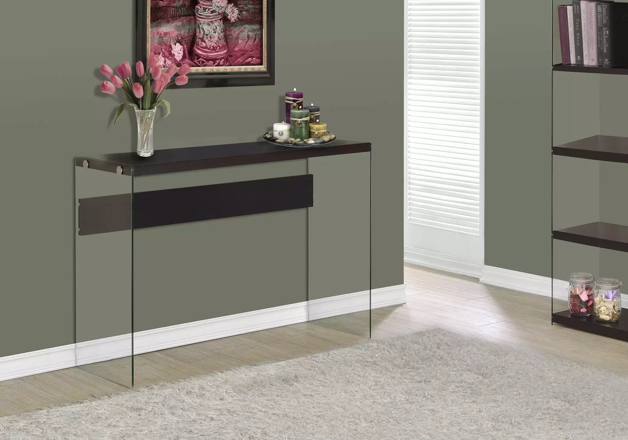 Monarch Specialties Brown Laminate Accent Table Entryway Sofa Bedroom Console