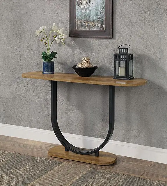OLBIA Sofa Table Rustic Oak Sand Black Console Table