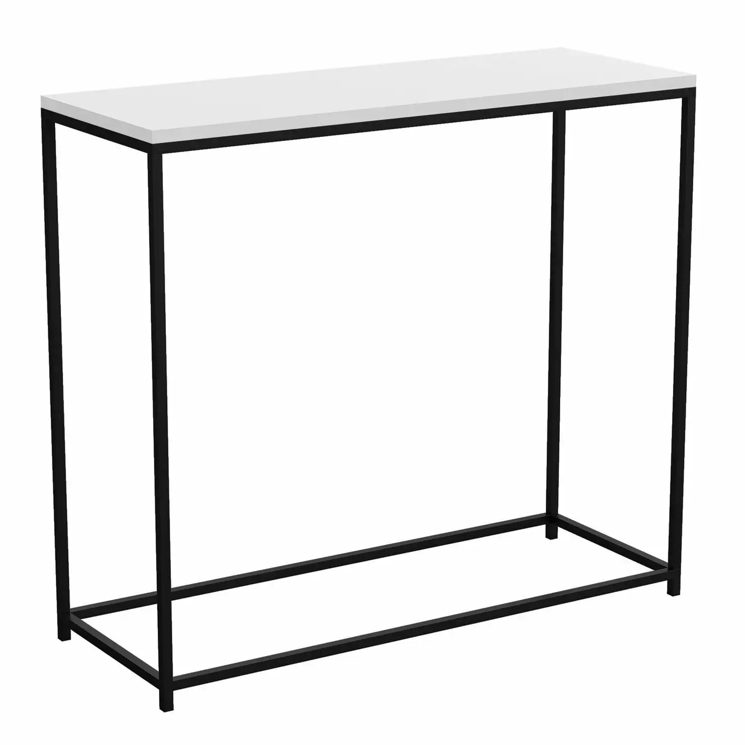 Safdie & Co. 31L Console Table Black Metal Legs White Console