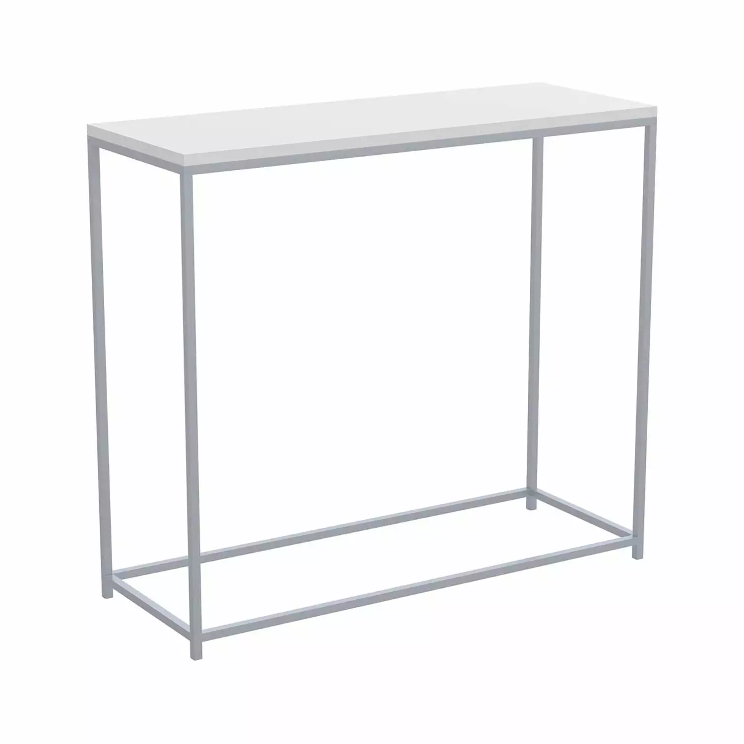 Safdie & Co Modern 31 Inch Console Table Silver Metal Legs White Console Safdie & Co.