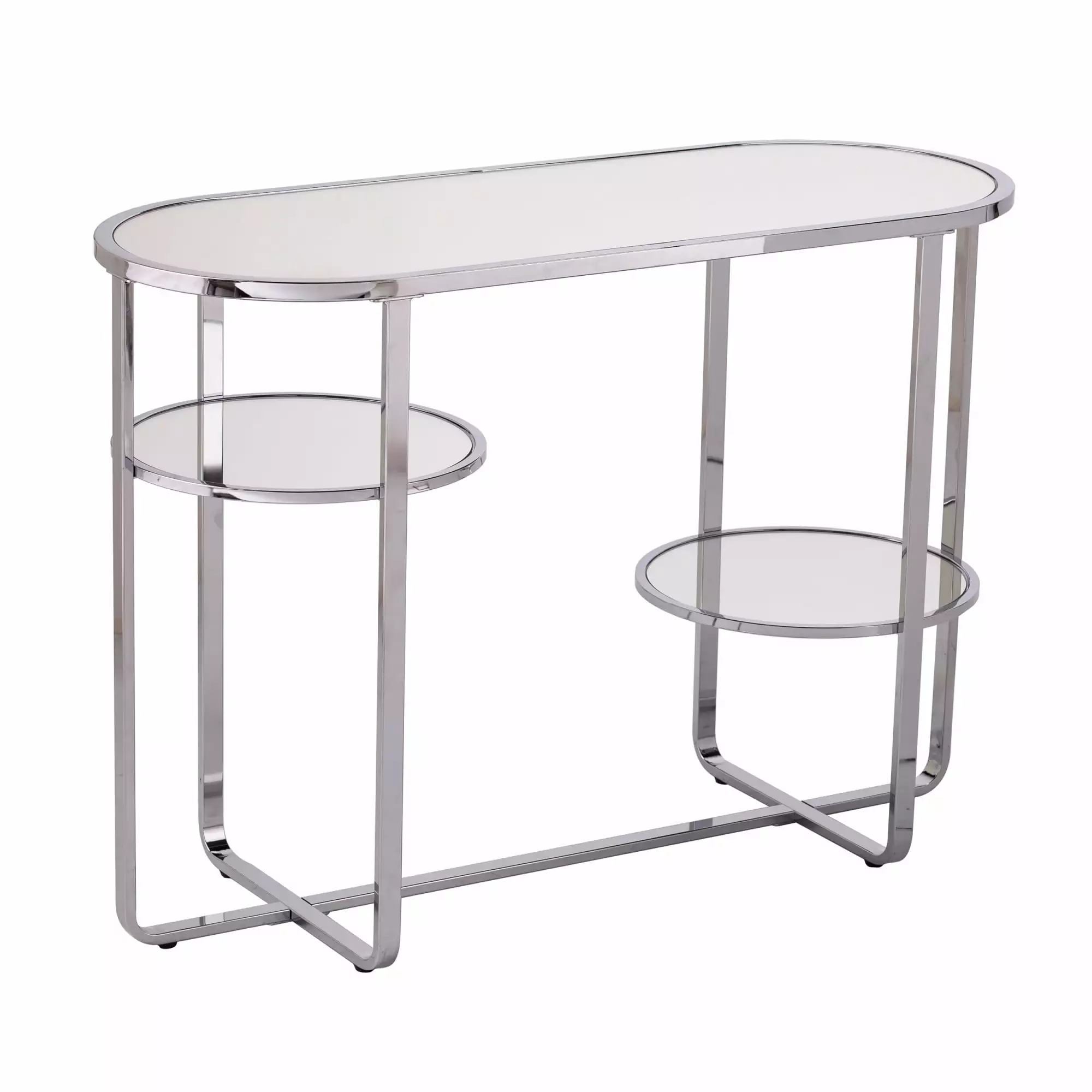 SEI Furniture Maxina Console Table Polished Chrome Mirror - Modern Entryway Table Console Southern Enterprises