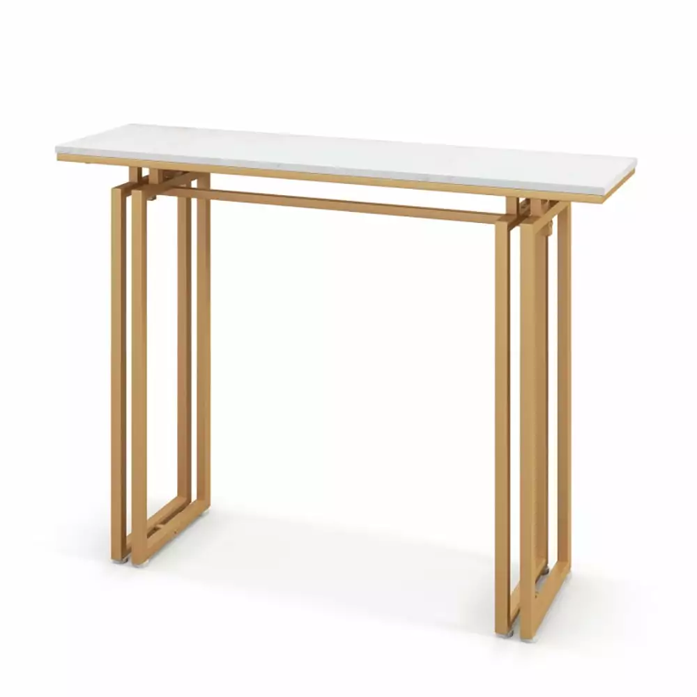 Spaco 43.5 Inch Golden Console Table Heavy-duty Metal Frame Entryway and Hallway Console
