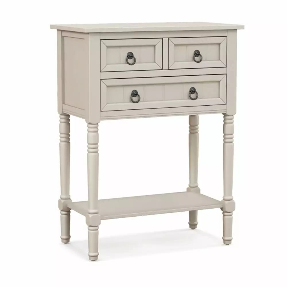 Spaco Narrow Console Table 3 Storage Drawers and Open Bottom Shelf Beige Entryway Hallway Table Console