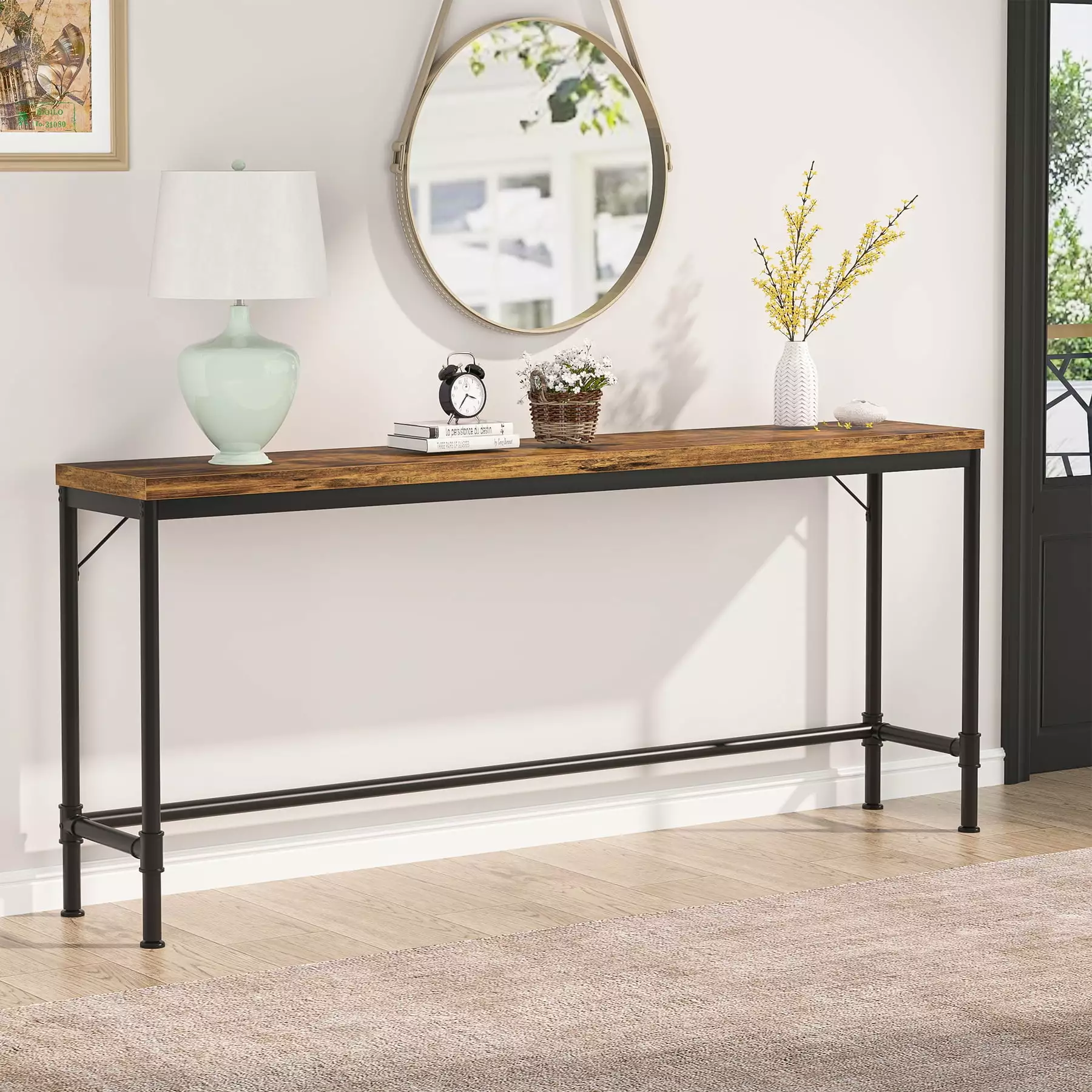 Tribesigns Narrow Long Console Table Rustic Sofa Table Entryway Living Room Console