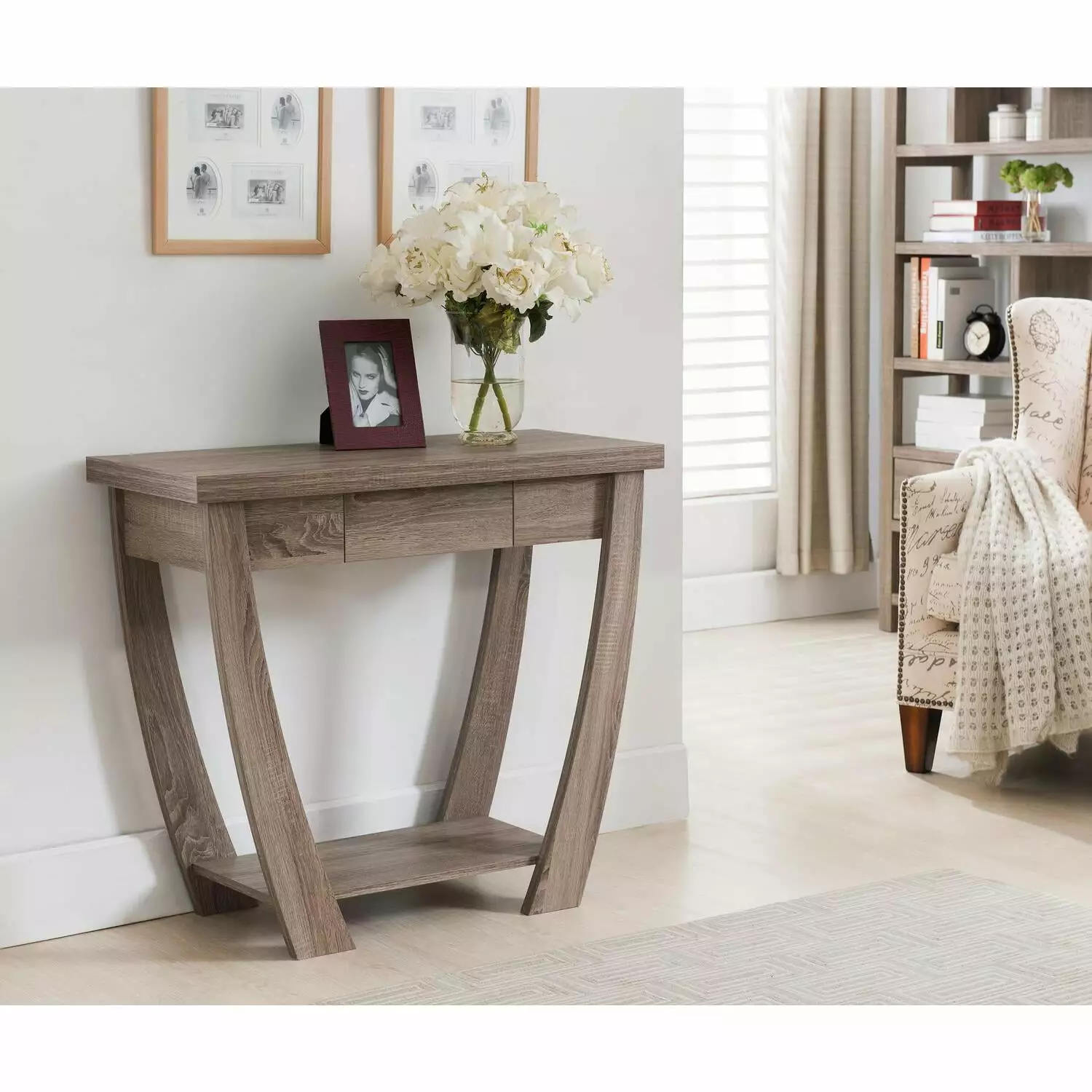 Urbal Furnishings Tessa Curved Entryway Table Modern Homes Console