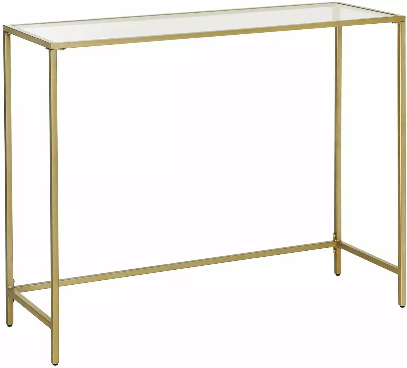 VASAGLE 39.4 Inch Console Table Gold Glass Entryway Sofa Table Modern Living Room Console