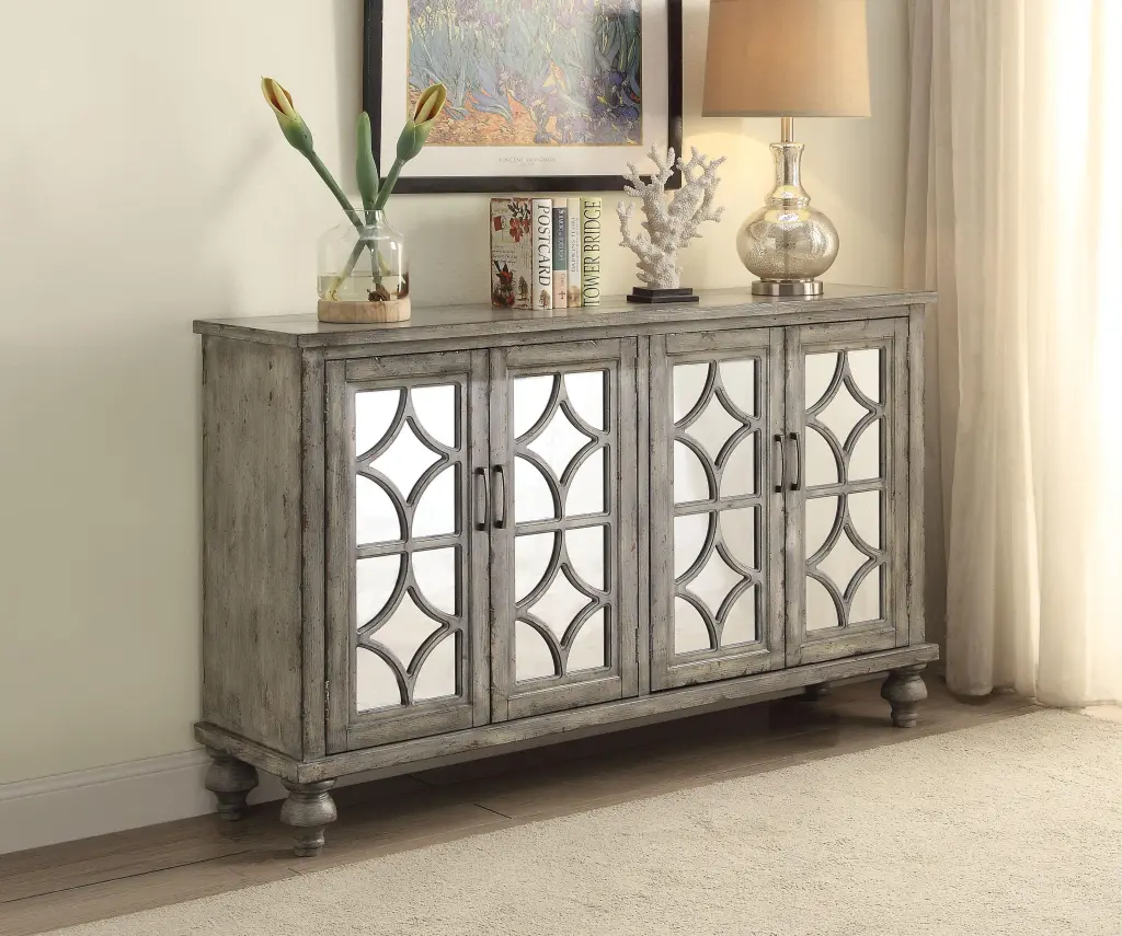 Velika Weathered Gray Console Table - Rustic Entryway Table