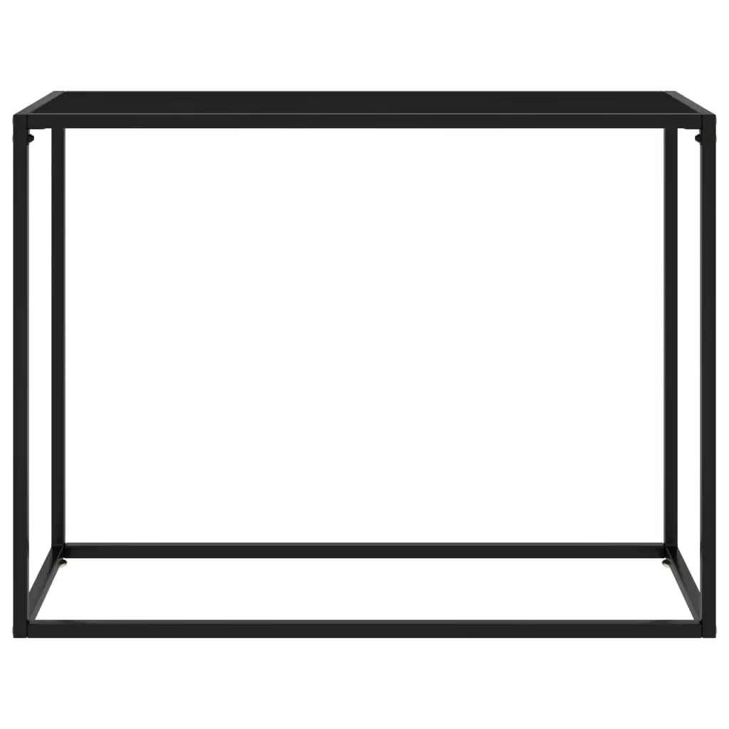 vidaXL Black Console Table 39.4x13.8x29.5 Inches Tempered Glass Entryway Hallway Table Console