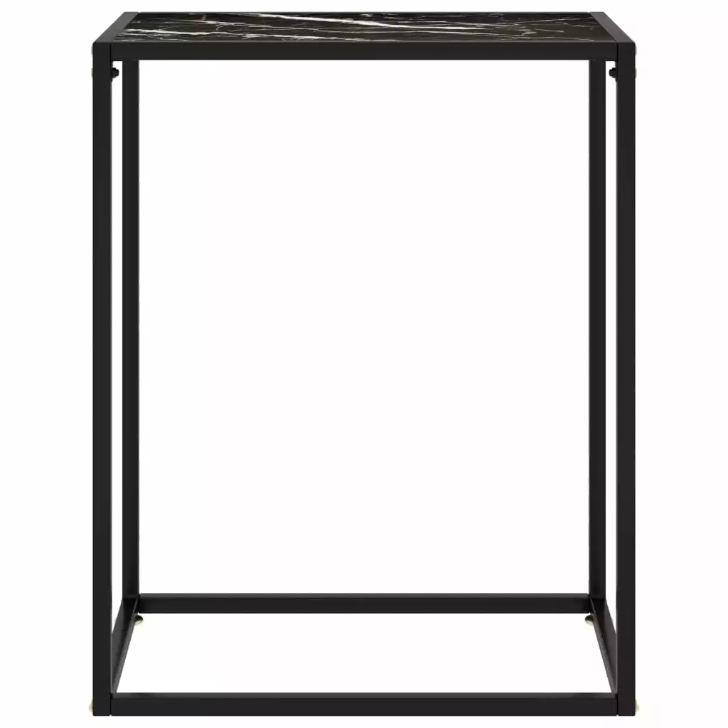 vidaXL Black Tempered Glass Console Table Living Room Console