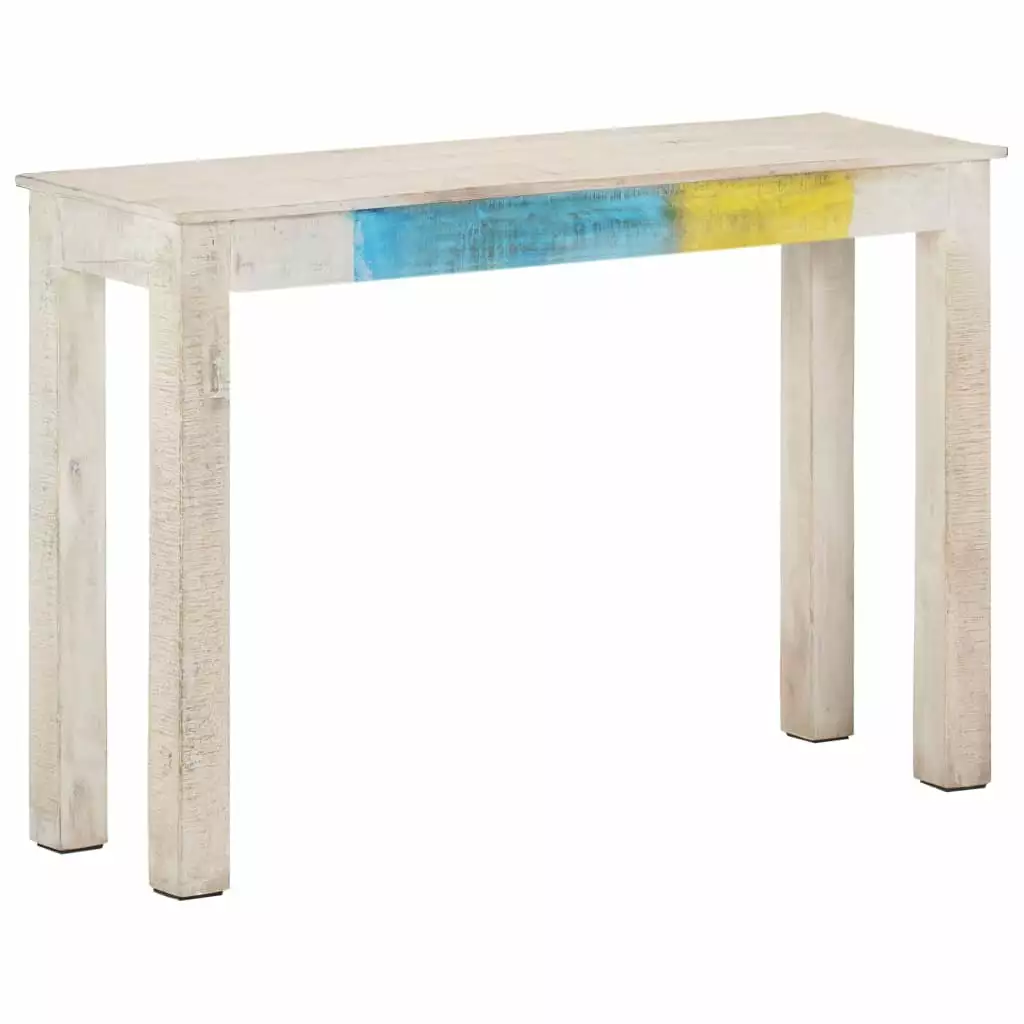 vidaXL White Rough Mango Wood Console Table 45.3x13.8x30.3 Entryway Console