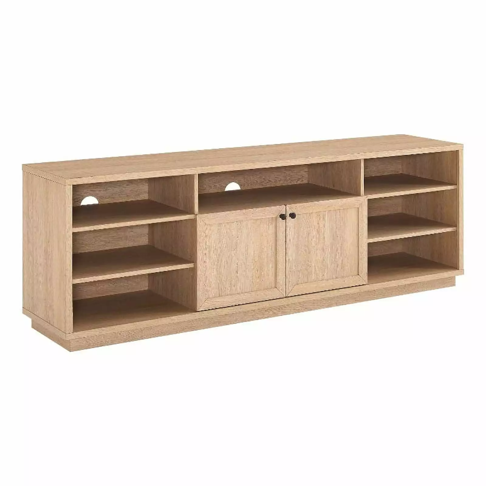 70 Inch Contemporary Two-Door Wood Console Table Oak - Spacious Entryway Furniture Console Walker Edison