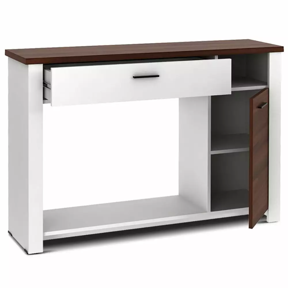 Yardi Yard 48 Inch Console Table Drawer and Cabinet Narrow Entryway Hallway Table Console