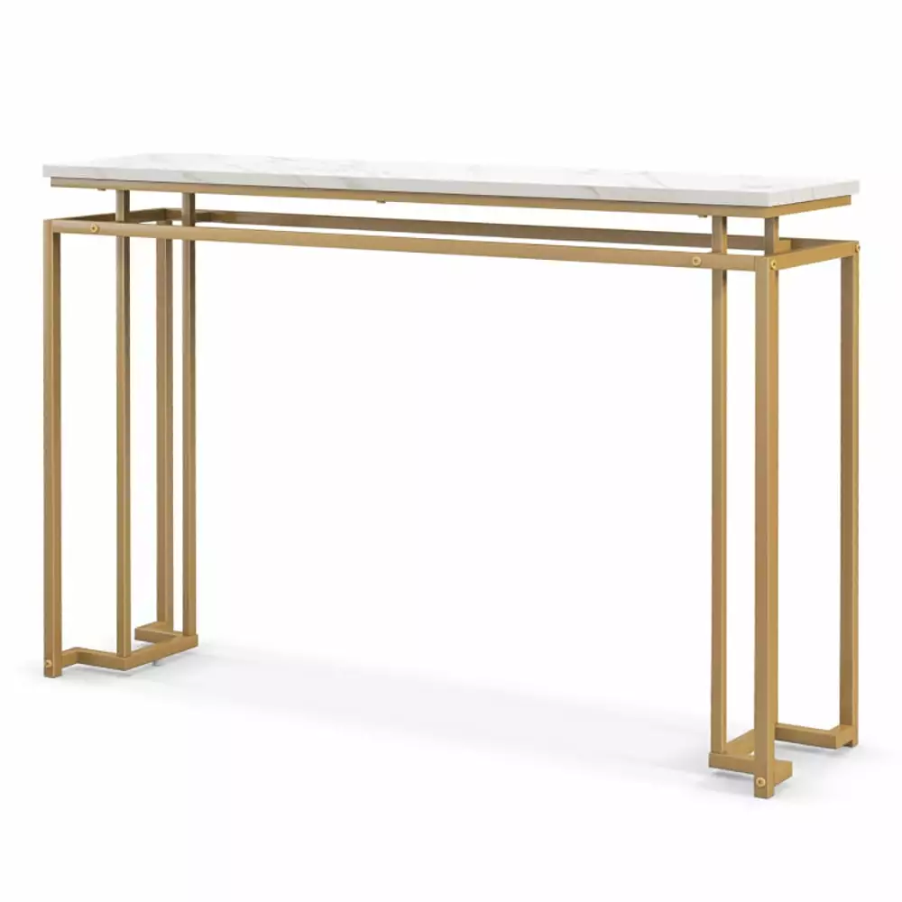 Yardi Yard Modern Entryway Table Gold Heavy-duty Metal Frame and Anti-toppling Kit Narrow Console Table Console