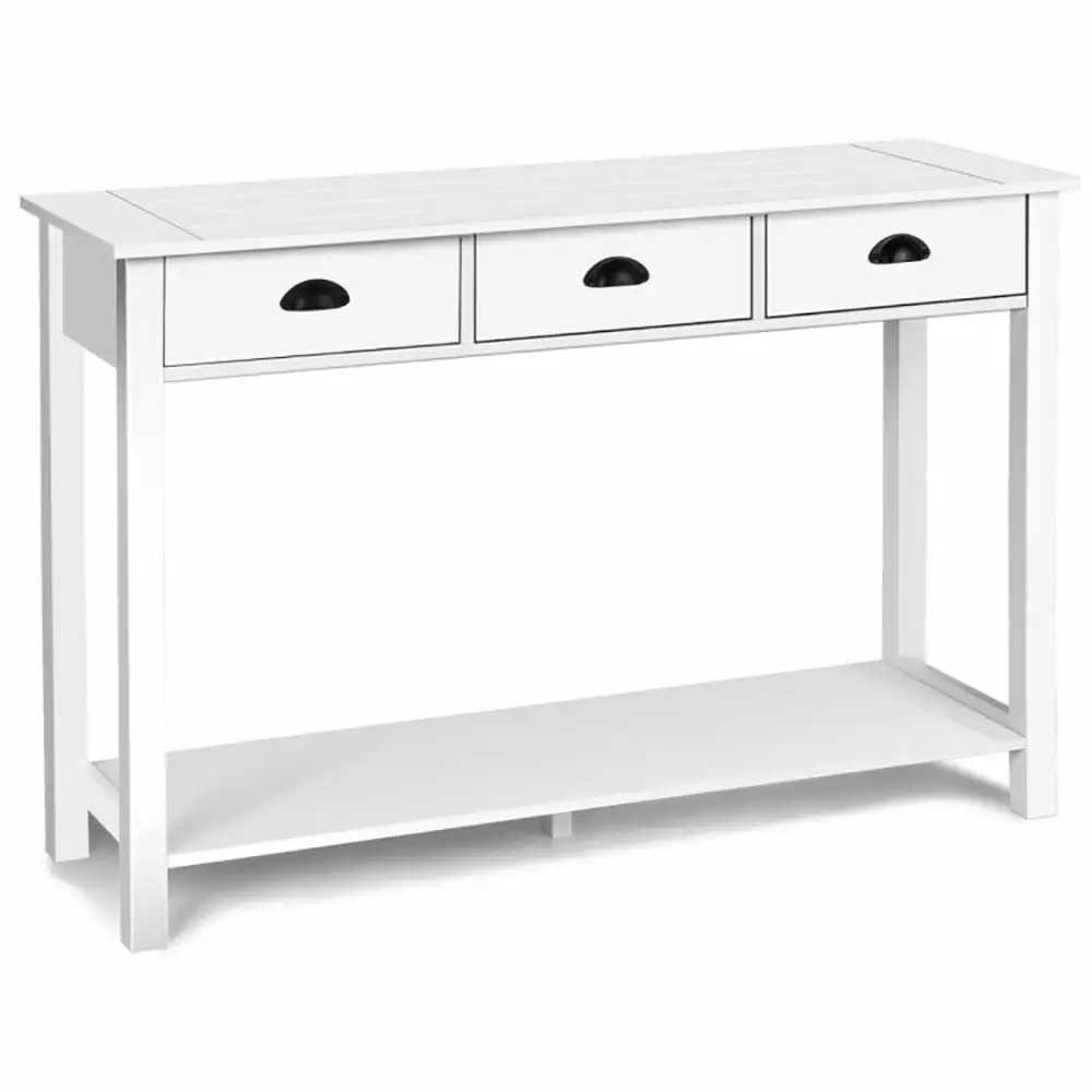 Yardi Yard Wooden Console Table 3 Drawers and 2-Tier Shelves Narrow Entryway Table Hallway Console
